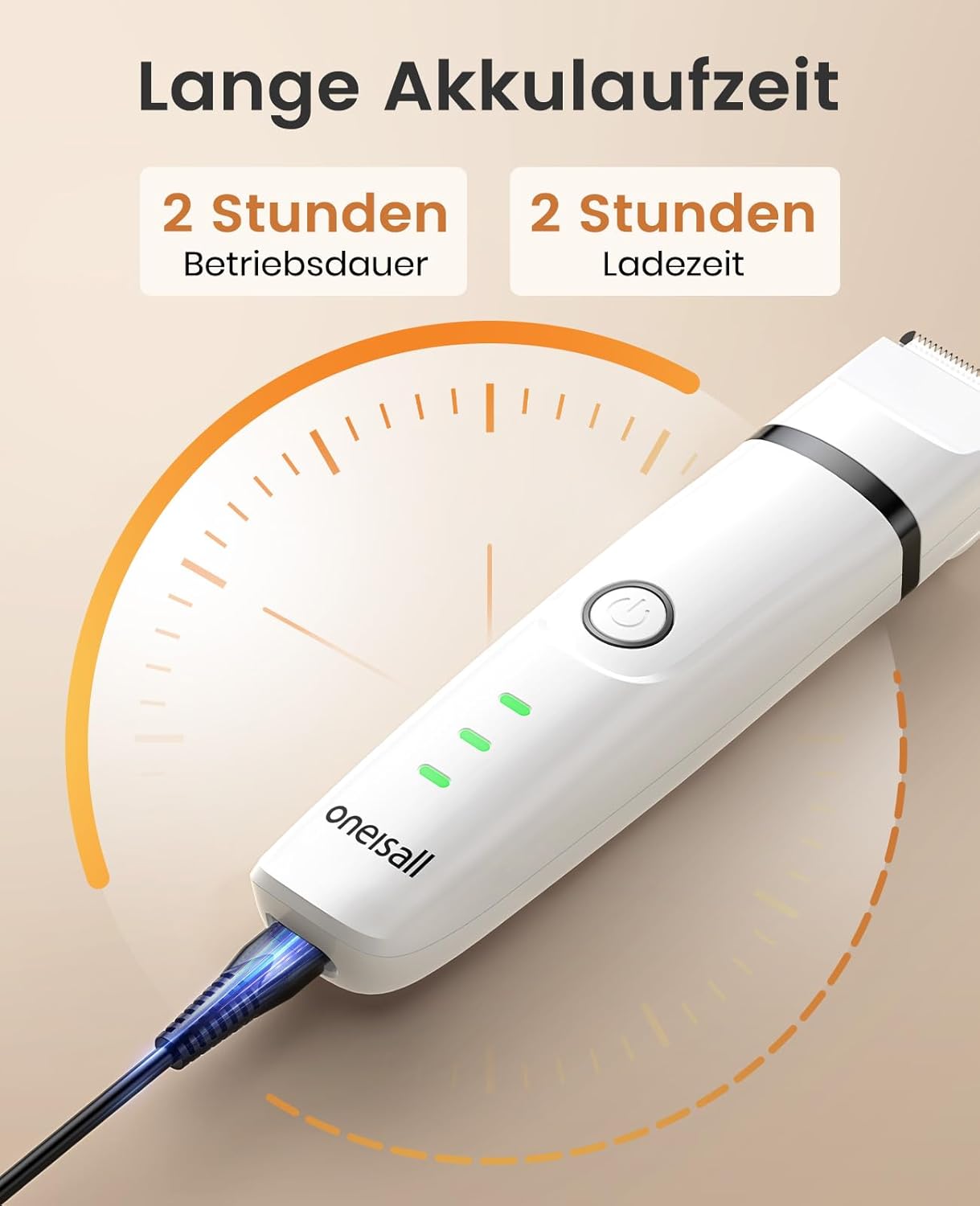 Thumbnail 5 de oneisall 3-in-1 Schermaschine für Katzen & Hunde – leiser Katzentrimmer mit 3 Aufsätzen