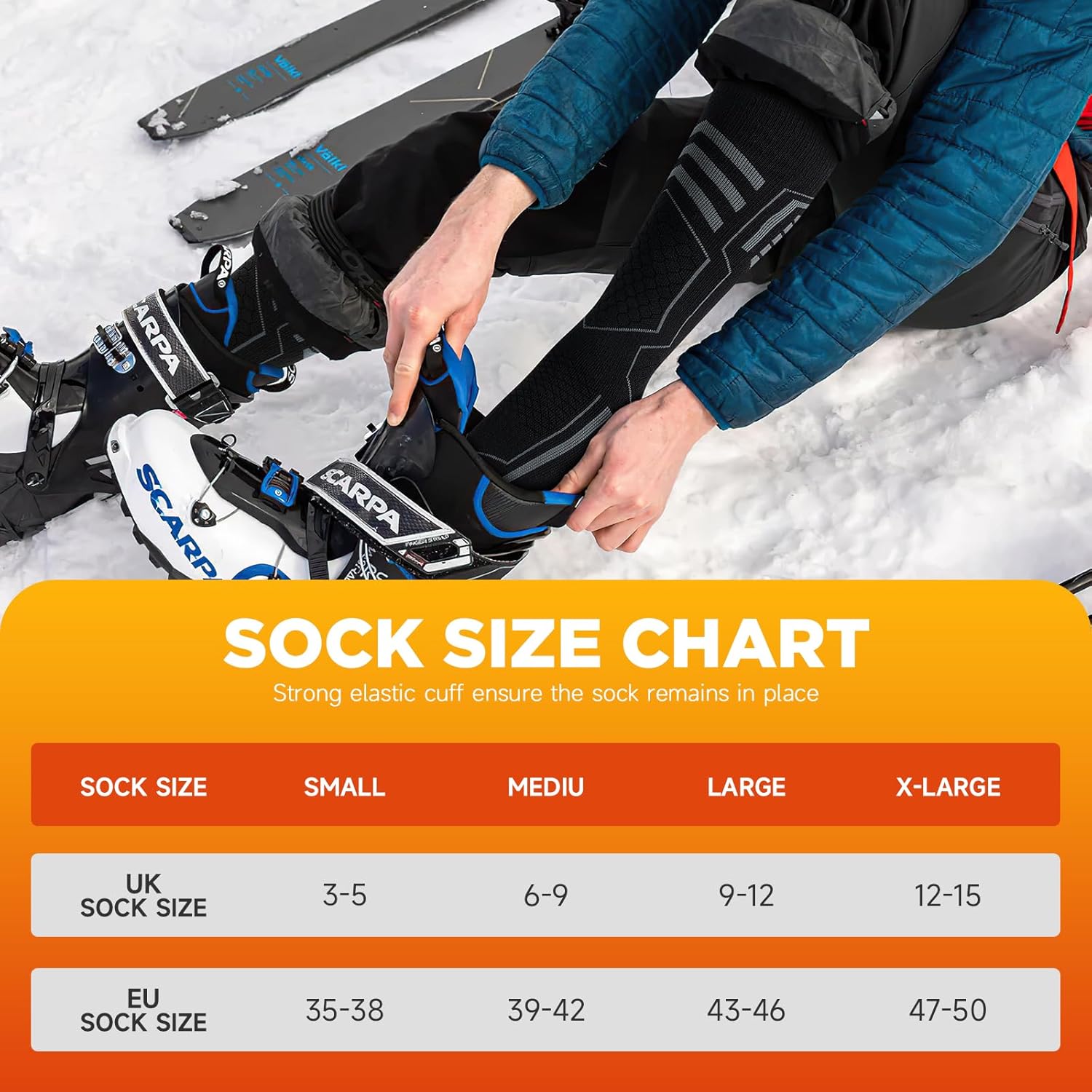 Thumbnail 6 de TANSTC Chaussettes de ski 2 paires 43-46