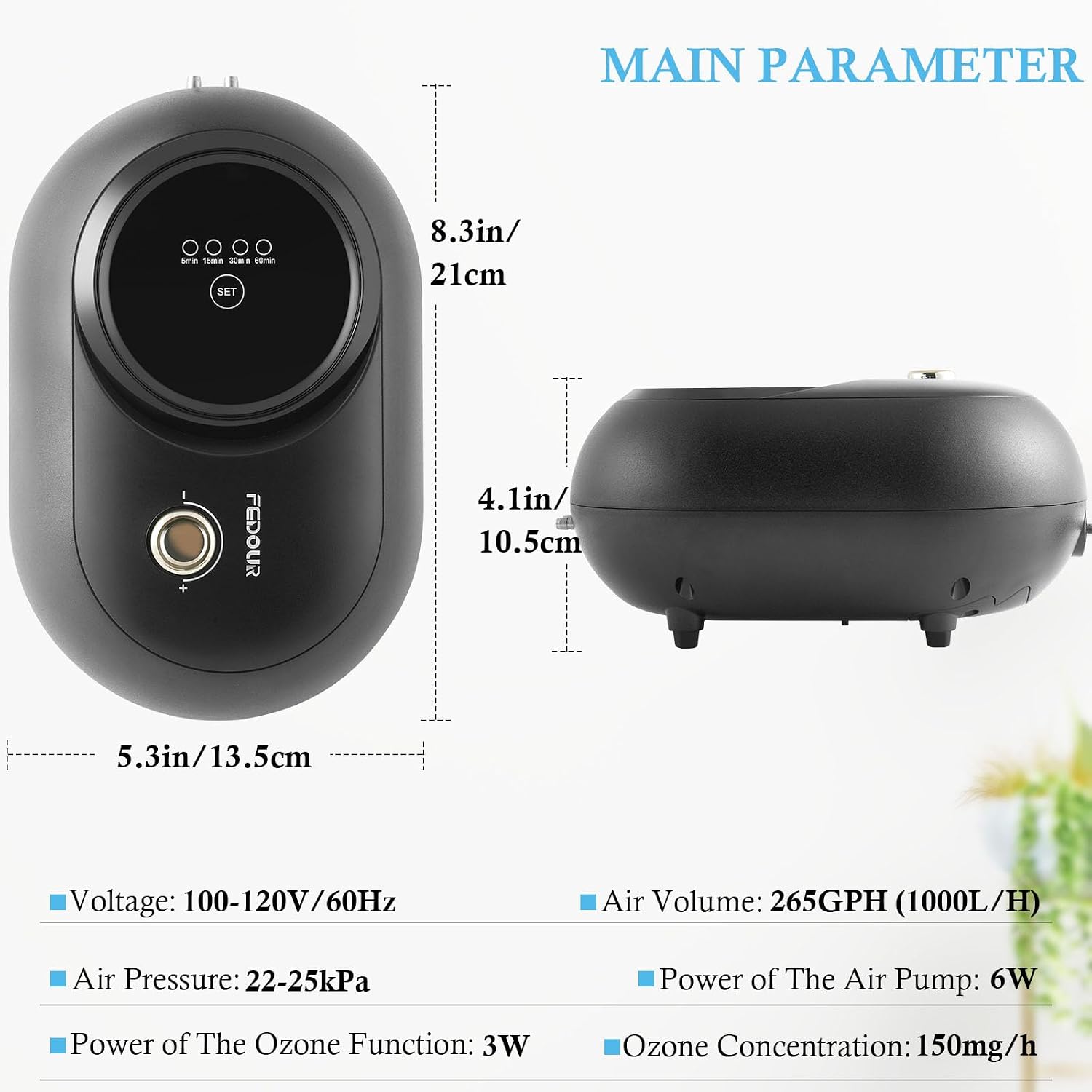 Thumbnail 1 de FEDOUR Aquarium Air Pump 6W