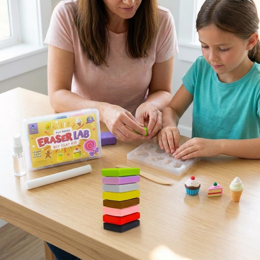Detalle de Eraser Lab Make Your Own Erasers for Kids – Fun Food Theme DIY Kit