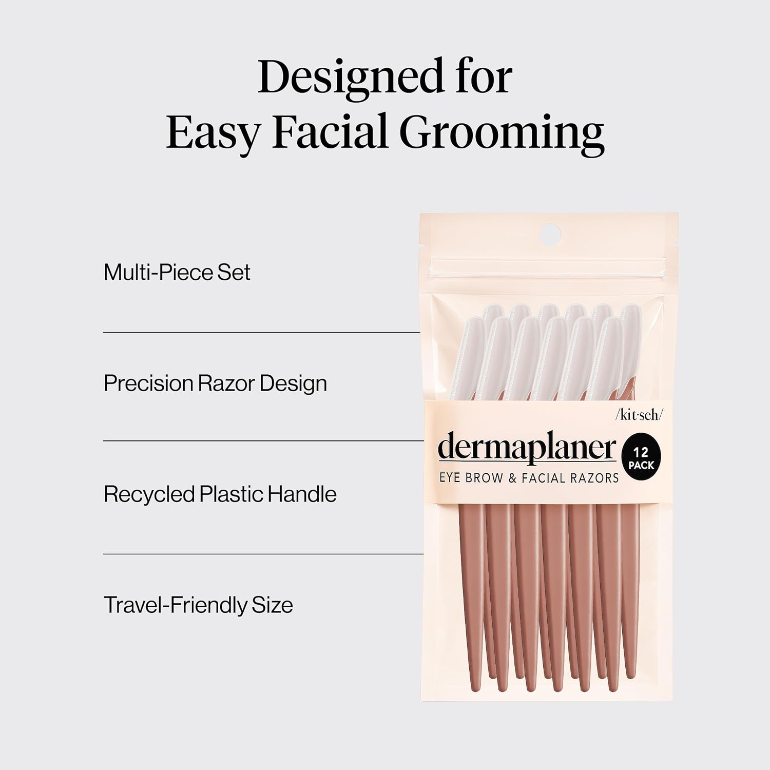 Detalle de Kitsch facial razors, 12-piece set