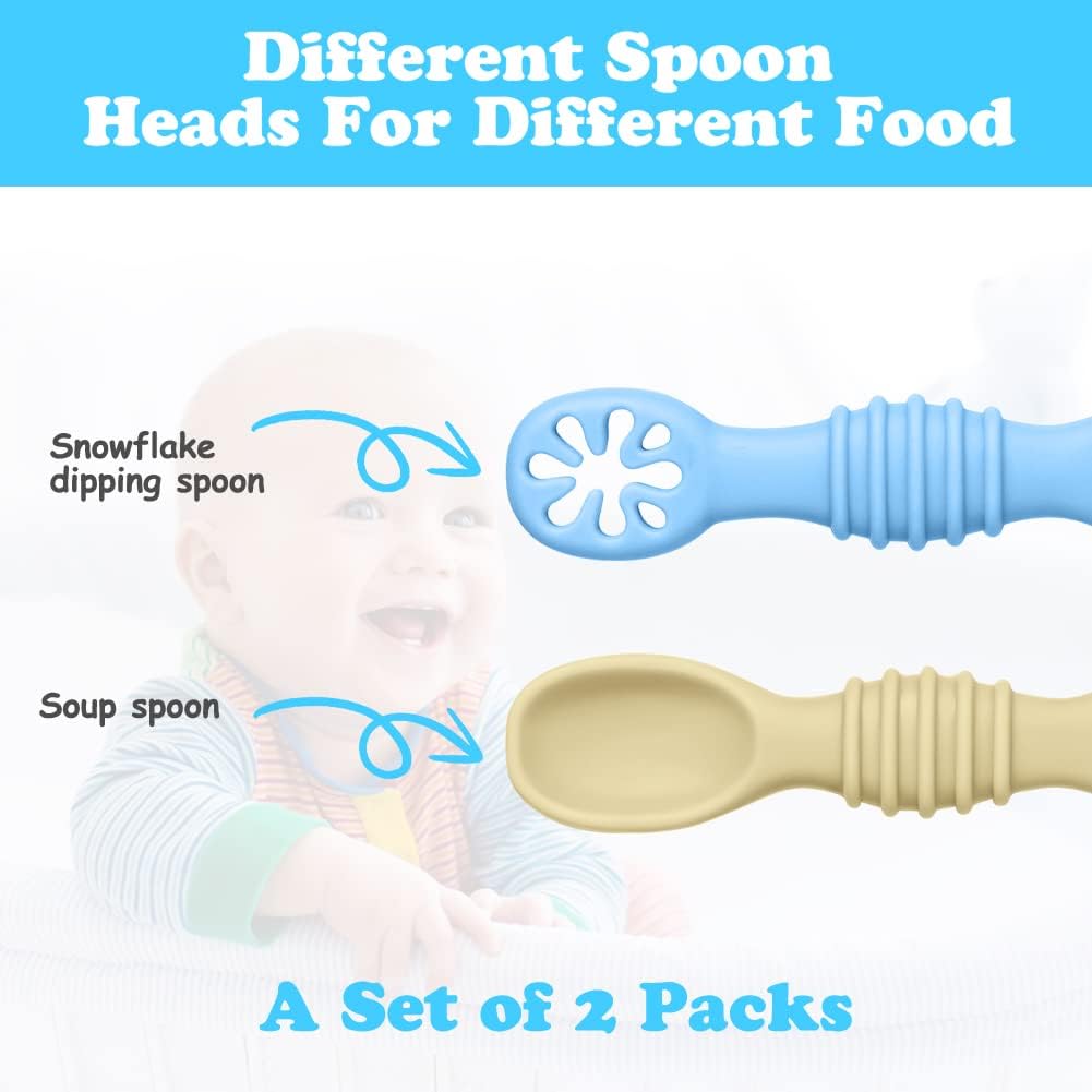 Thumbnail 2 de Vicloon 4-Piece Baby Fork and Spoon Silicone Set for Self-Feeding