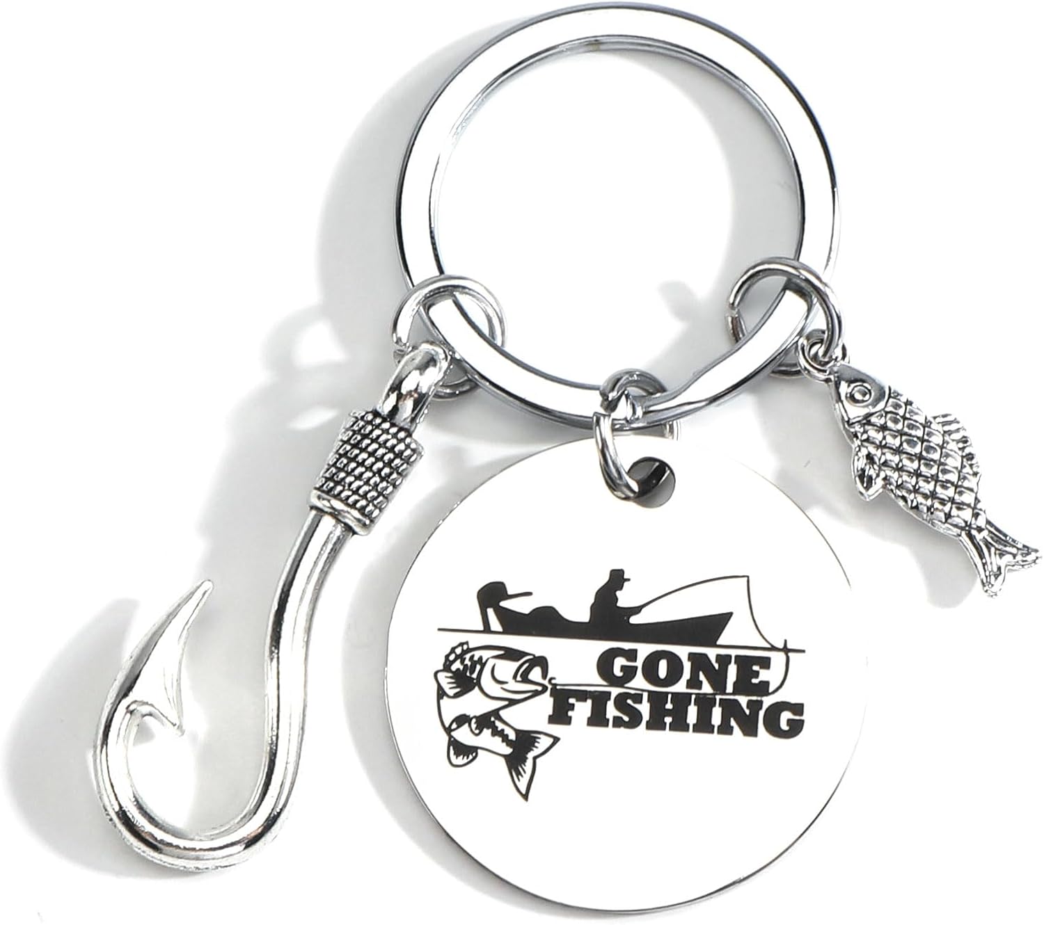 Thumbnail 6 de Tranbath Fishing Keychain with Fish and Hook Charm