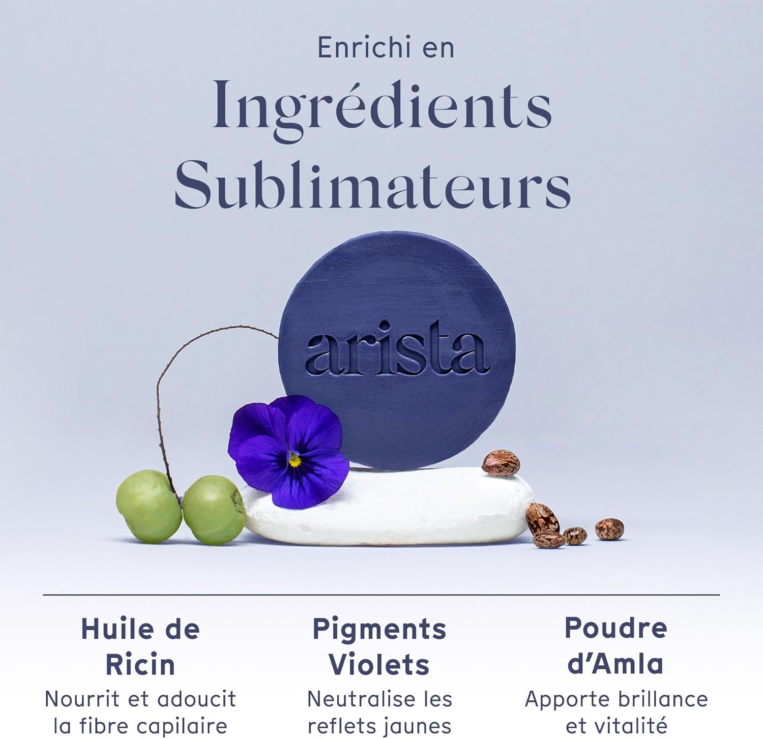 Detalle 2 de Arista Ayurveda Arista Shampoing Violet Solide : anti-jaunissement pour cheveux blondes