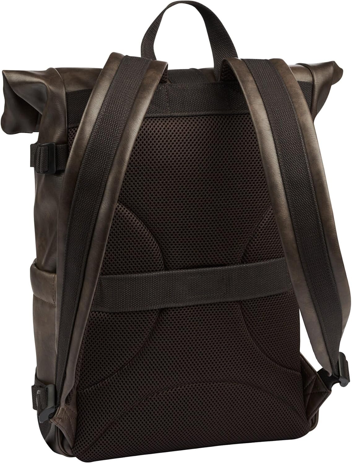 Detalle 2 de camel active Herren Rucksack mit strukturierter Optik – Braun, Rolltop, 21 L