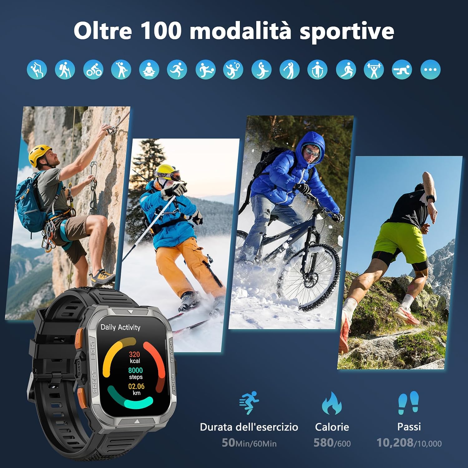 Thumbnail 6 de Blackview Smartwatch Uomo W80Pro: Orologio Smartwatch Militare con Chiamate Bluetooth e GPS