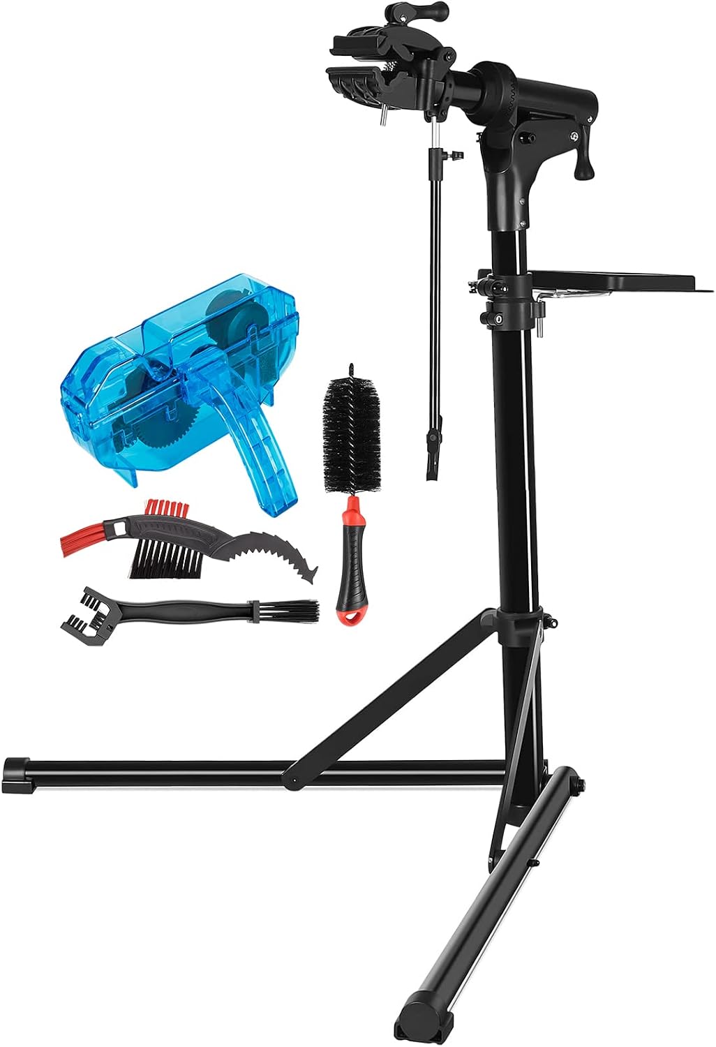 Detalle de CXWXC RS-100 Bike Repair Stand with 360° Clamp and Magnetic Tool Tray