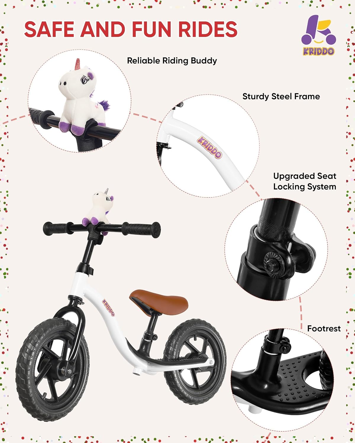 Detalle 2 de KRIDDO Toddler Balance Bike 24 Months