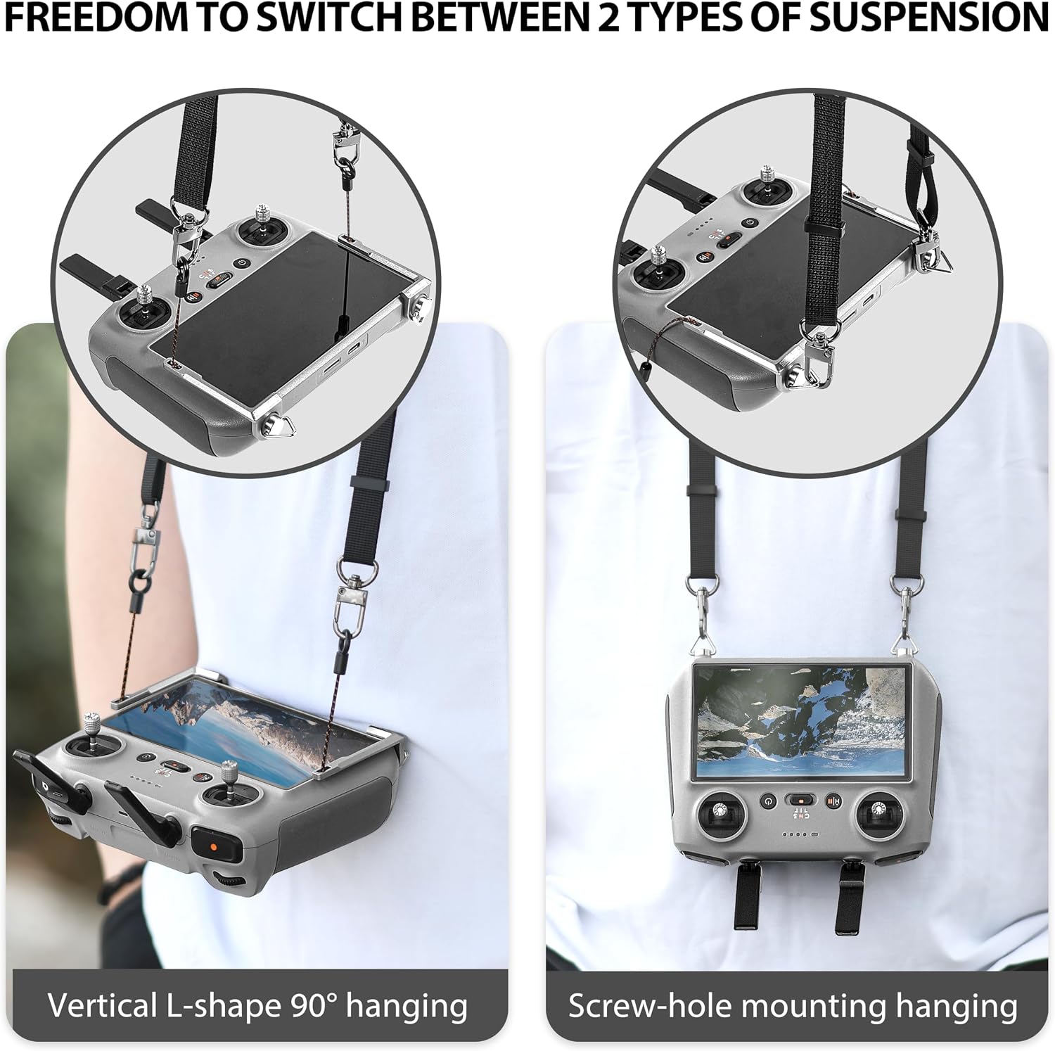 Detalle 1 de STARTRC Mini 5 Pro 2-in-1 metalen riembevestiging voor DJI RC 2/RC