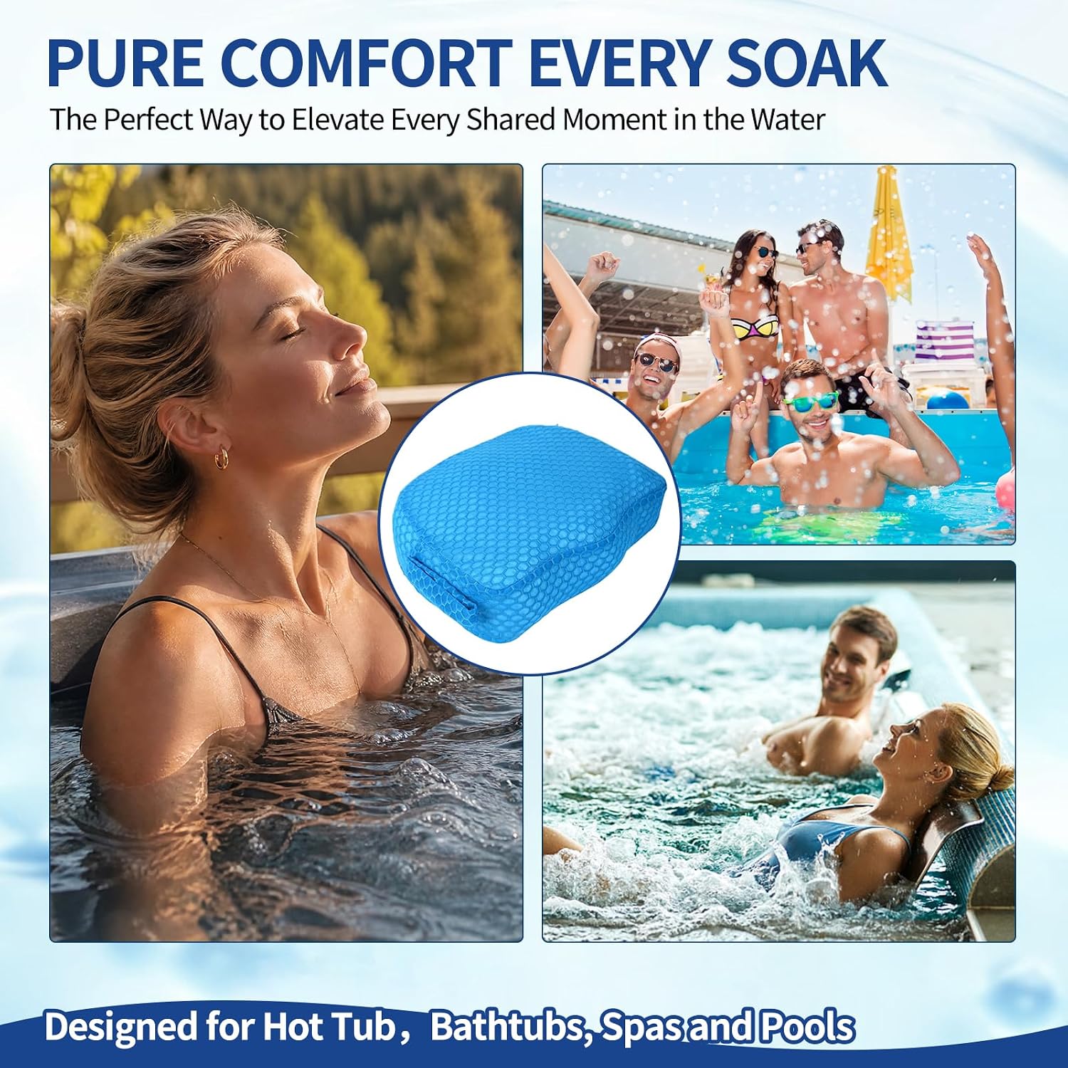 Detalle de Samplife Booster-02 Hot Tub Booster Seat, 3D Air Mesh, Weighted Non-Slip Base