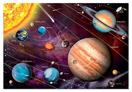 Detalle 2 de Educa Puzzle 1000 Pz Sistema Solar Neón Brilla en la Oscuridad 🌌