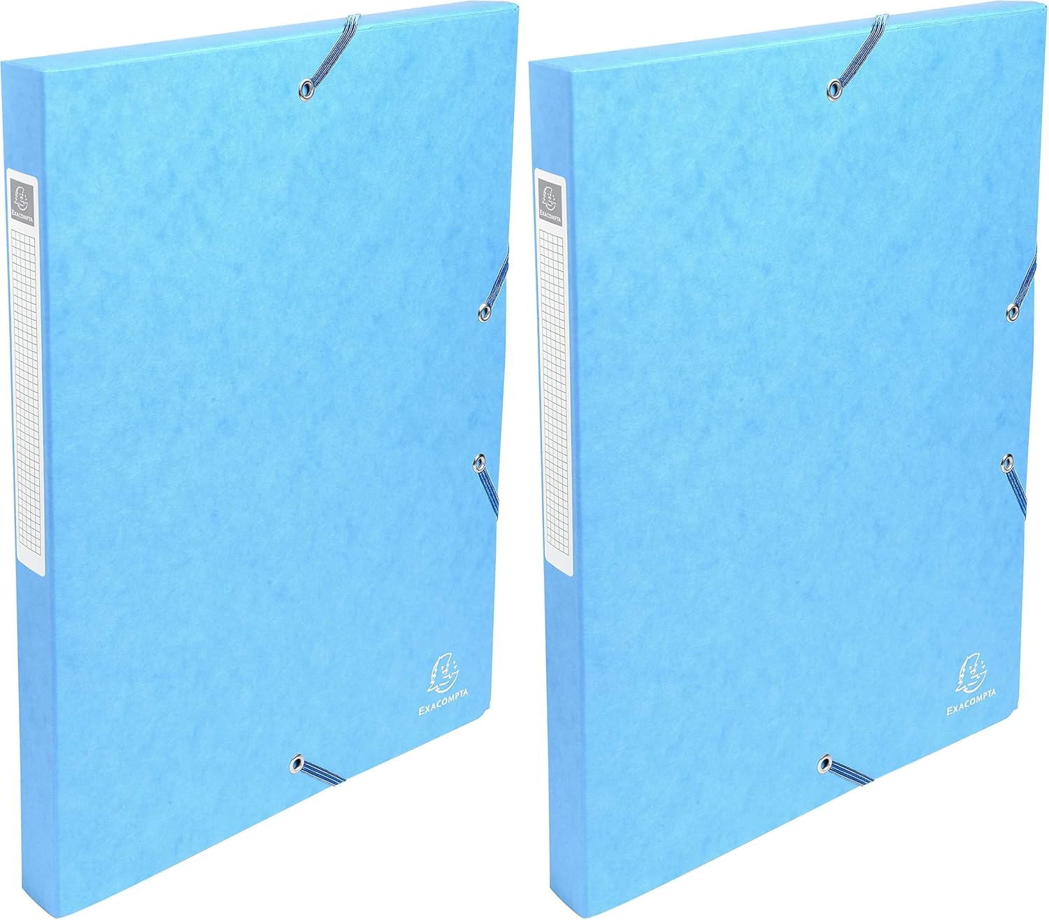 Detalle 2 de Exacompta 50306E - Boîte de classement avec élastiques Exabox, A4 turquoise, 2,5 cm, 200 feuillets