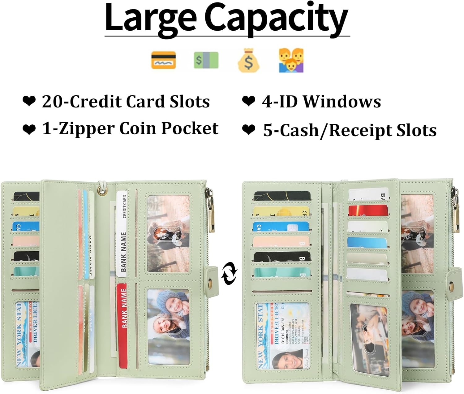 Thumbnail 1 de GAEKEAO Geldbörse Damen – Portemonnaie mit Großem Fassungsvermögen, RFID-Schutz und elegantem Design