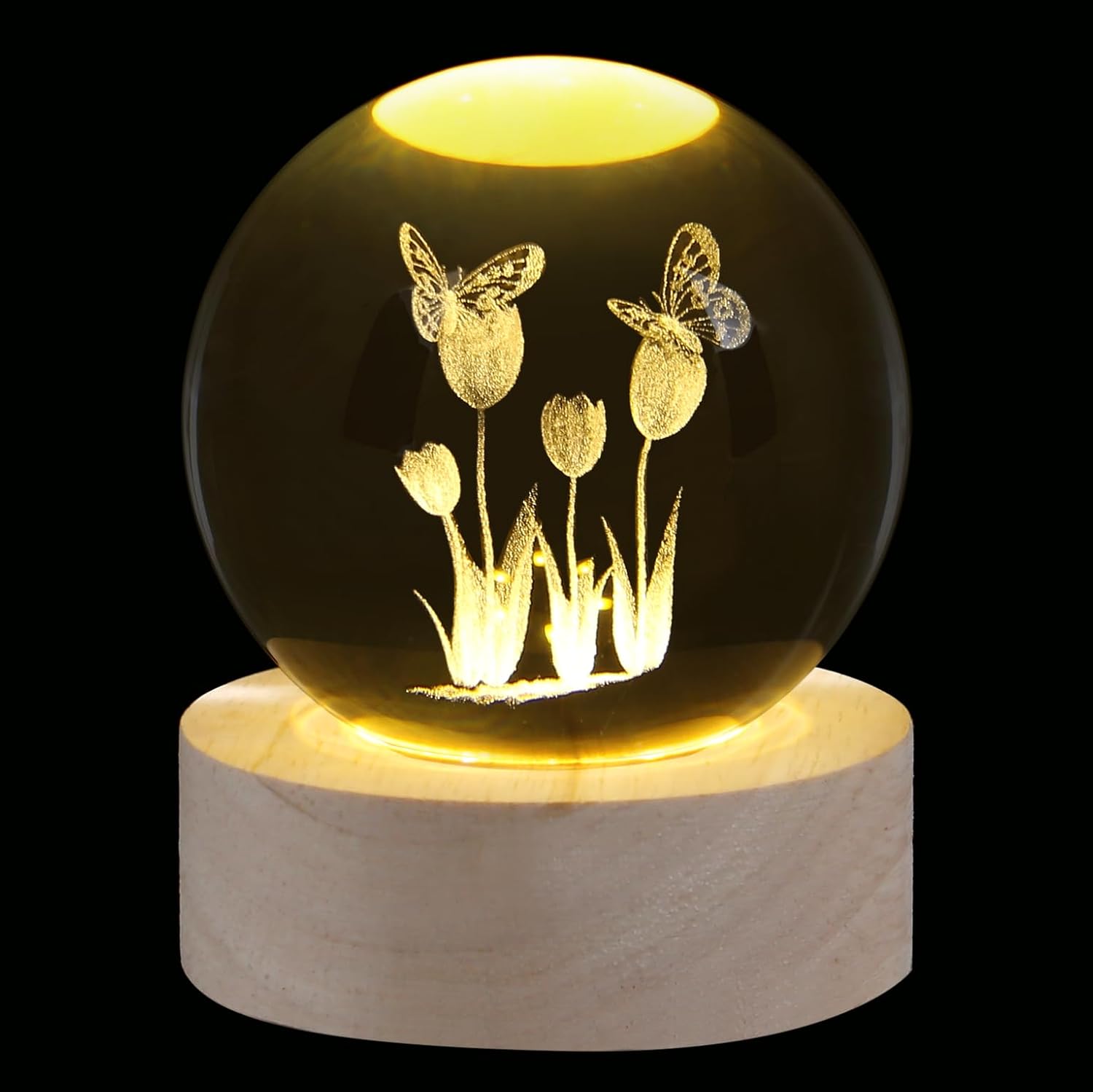 Thumbnail 6 de XIANNVXI 3D Christmas Tree Crystal Ball Light Lamp Paperweight Ornament (USB) for Home Décor