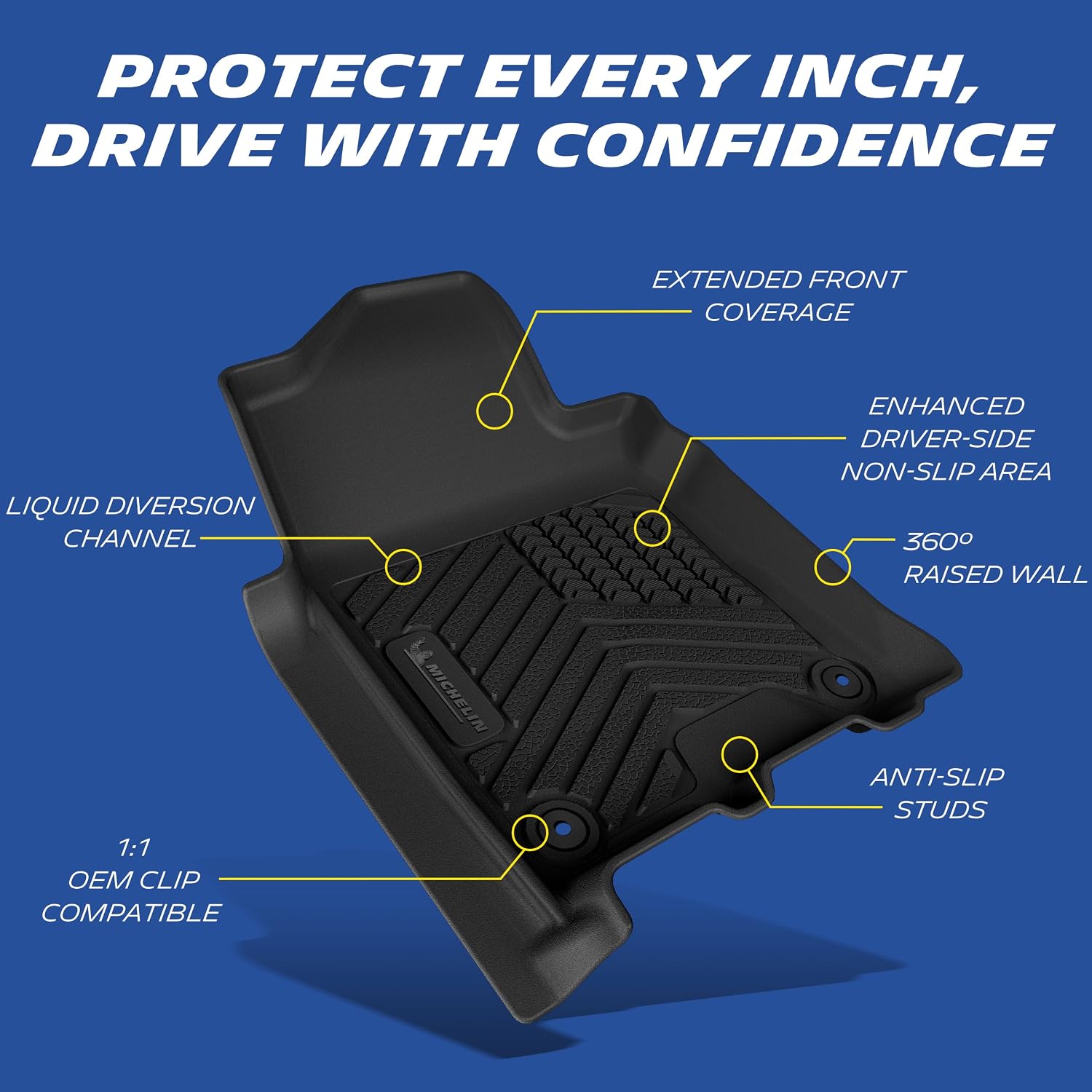 Thumbnail 2 de Michelin Premier All-Weather Vehicle Mats for 2019-2026 Ram 2500/3500 Crew Cab — Custom Fit TPE Liners