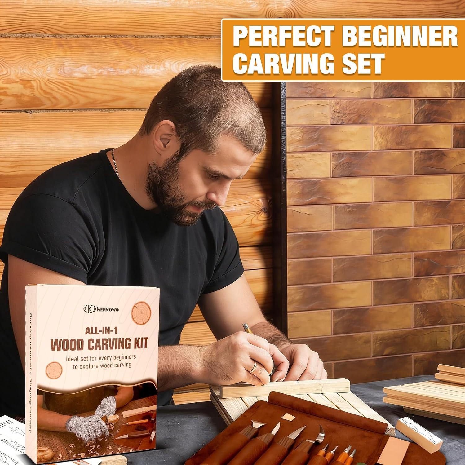 Thumbnail 6 de Wood Carving Kit with 6 Basswood Blocks