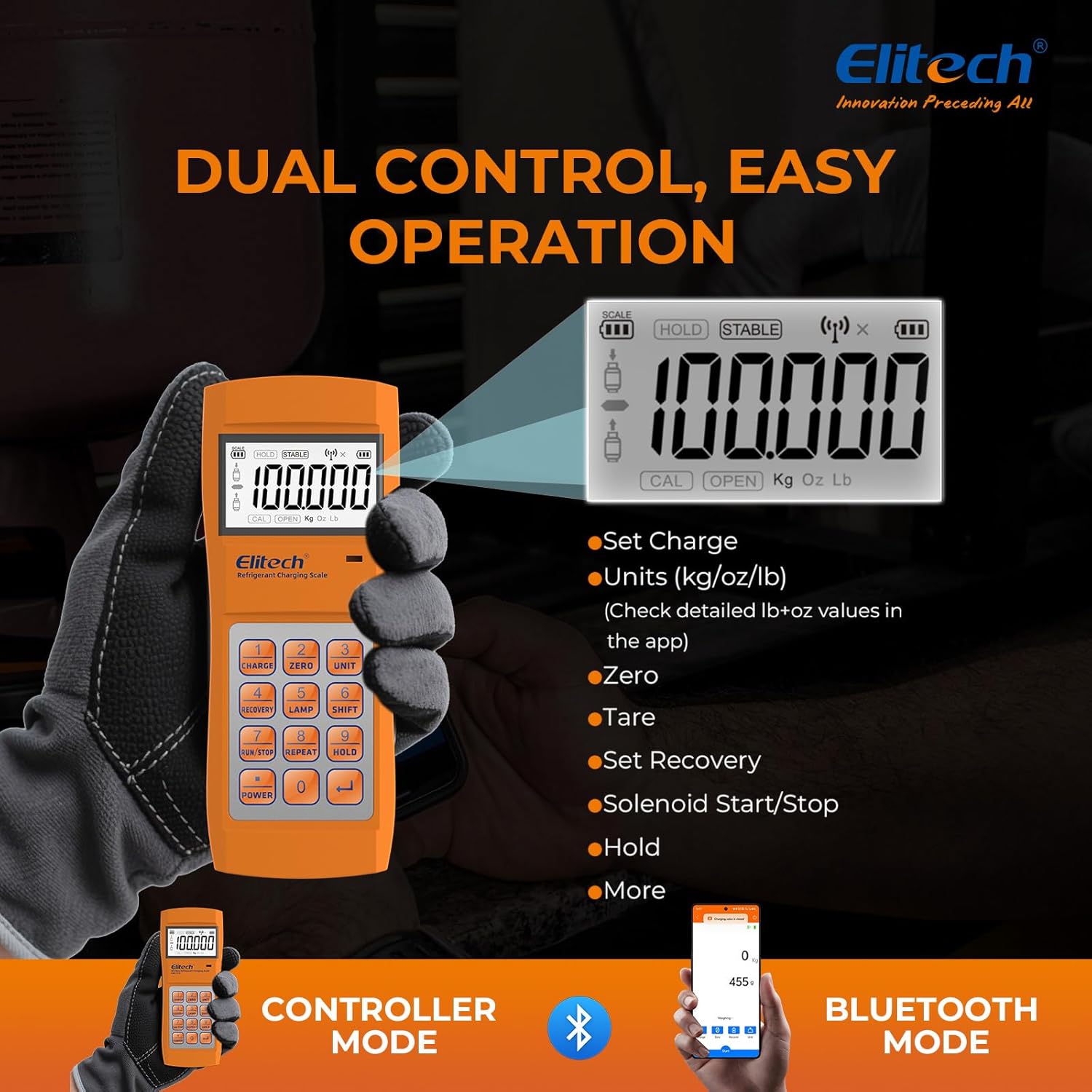 Detalle 2 de Elitech LMC-210 220 lb Refrigerant Charging Scale