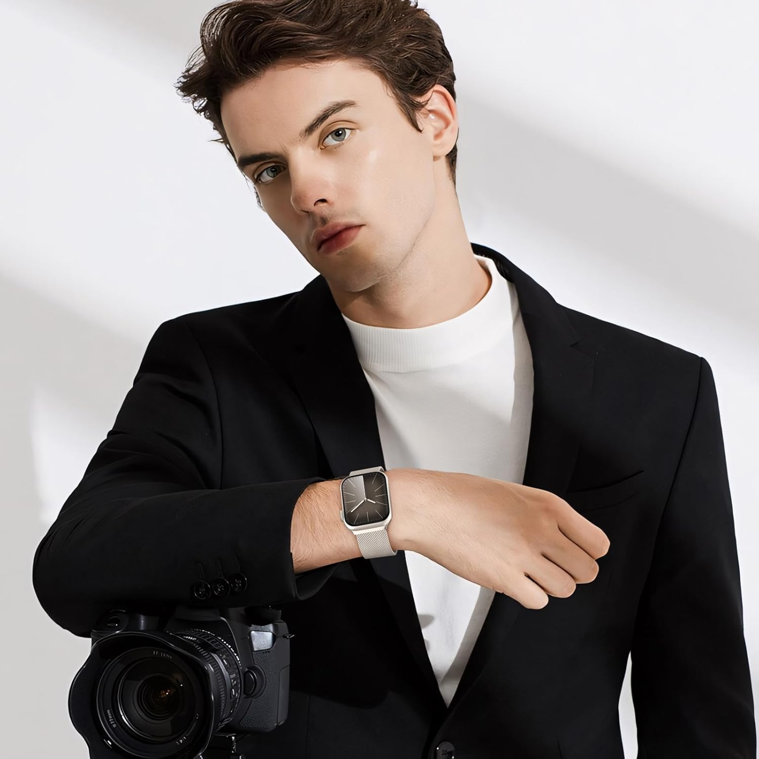 Thumbnail 6 de Metal Magnetic Stainless Steel Strap for Apple Watch (38–49mm) — Dual Magnet Band for Series 1 to 11, SE & Ultra