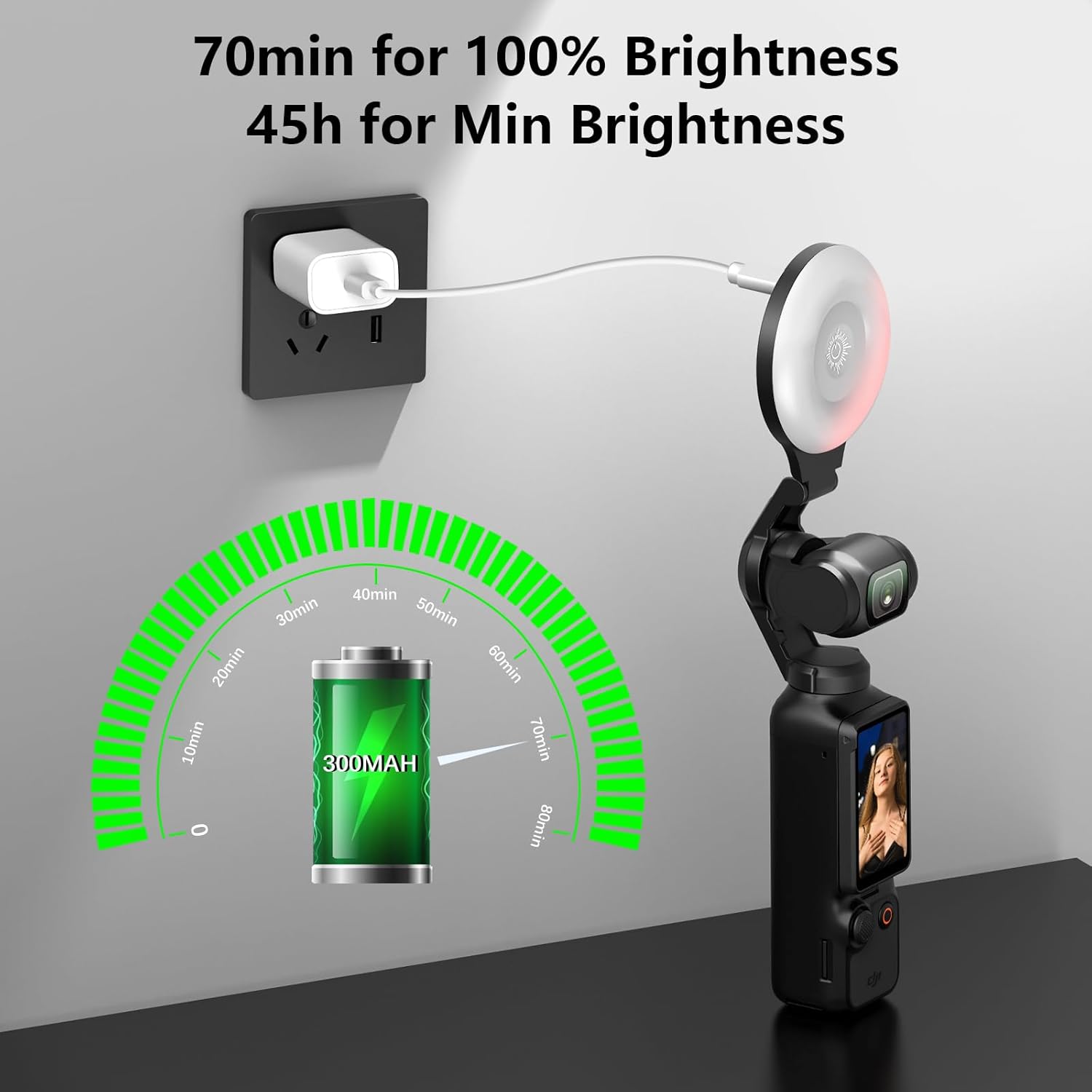Thumbnail 4 de AMAZEAR LED Video Licht für DJI OSMO Pocket 3 – Kompaktes Fülllicht mit Auto-Follow