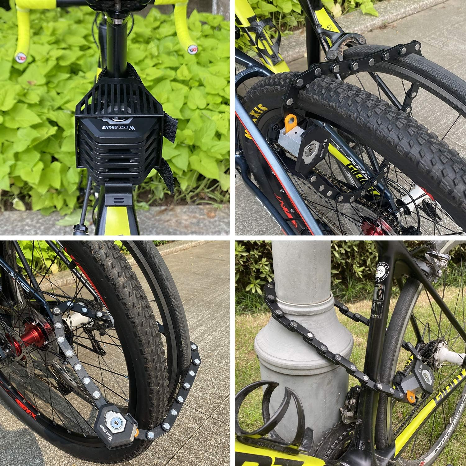 Thumbnail 4 de LuTuo Folding Bike Chain Lock (Heavy Duty Alloy Steel), with 3 Keys, 79cm/31inch