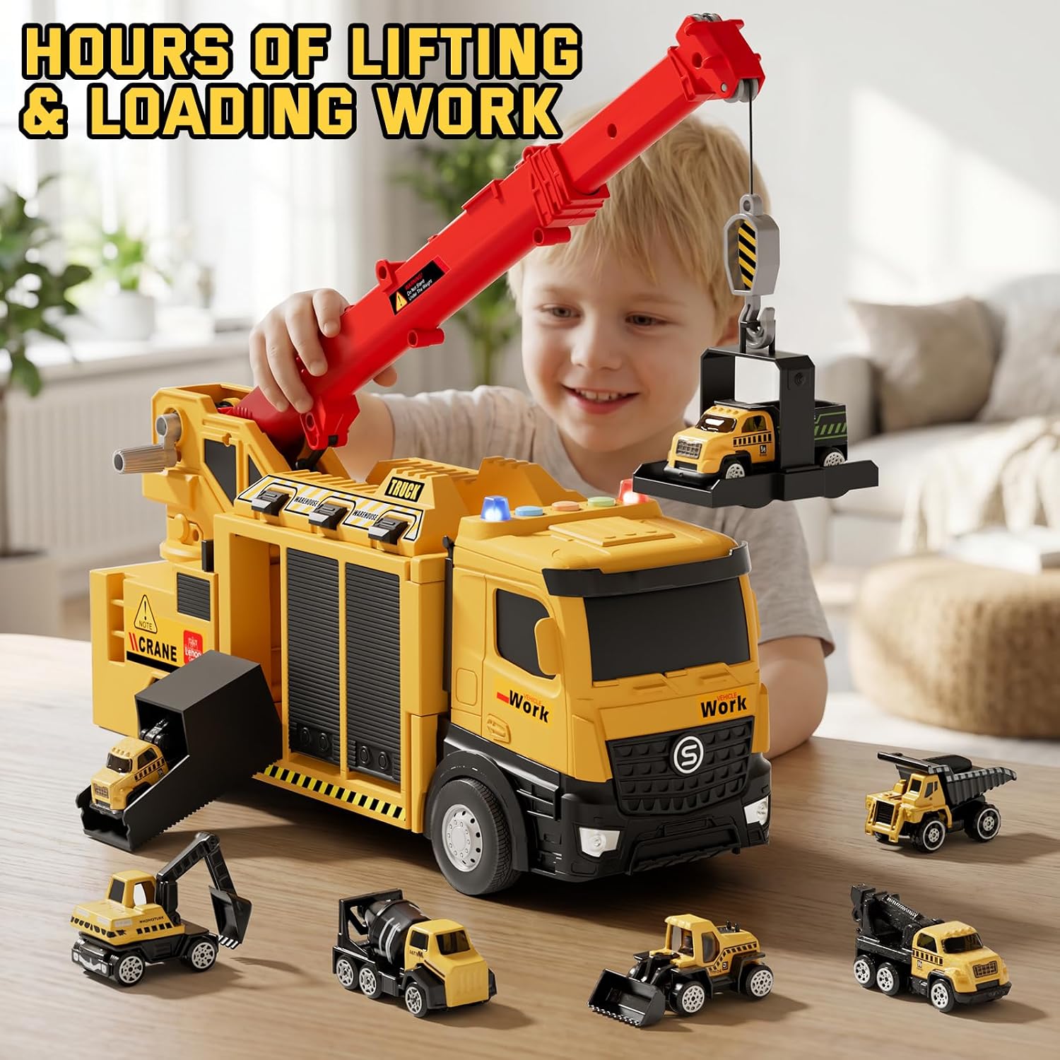 Detalle 2 de Lehoo Castle Crane Truck Toy, 12.6-Inch