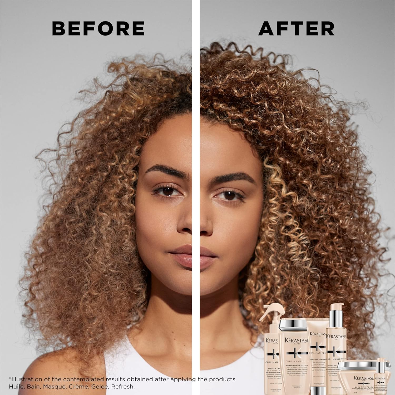 Detalle de KERASTASE Curl Manifesto - Bain Hydratation Douceur : Shampoing Crème pour Cheveux Bouclés