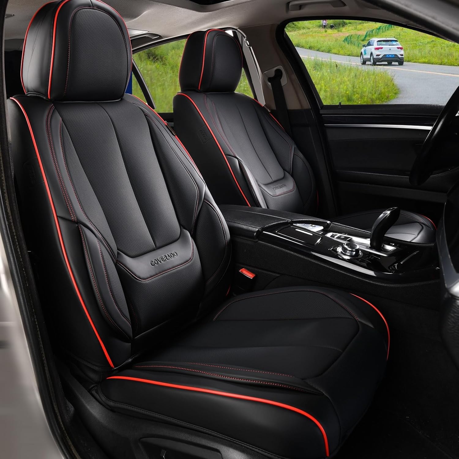 Thumbnail 1 de Coverado Car Seat Covers Full Set: Waterproof Nappa Leather Seat Protection for Most Cars