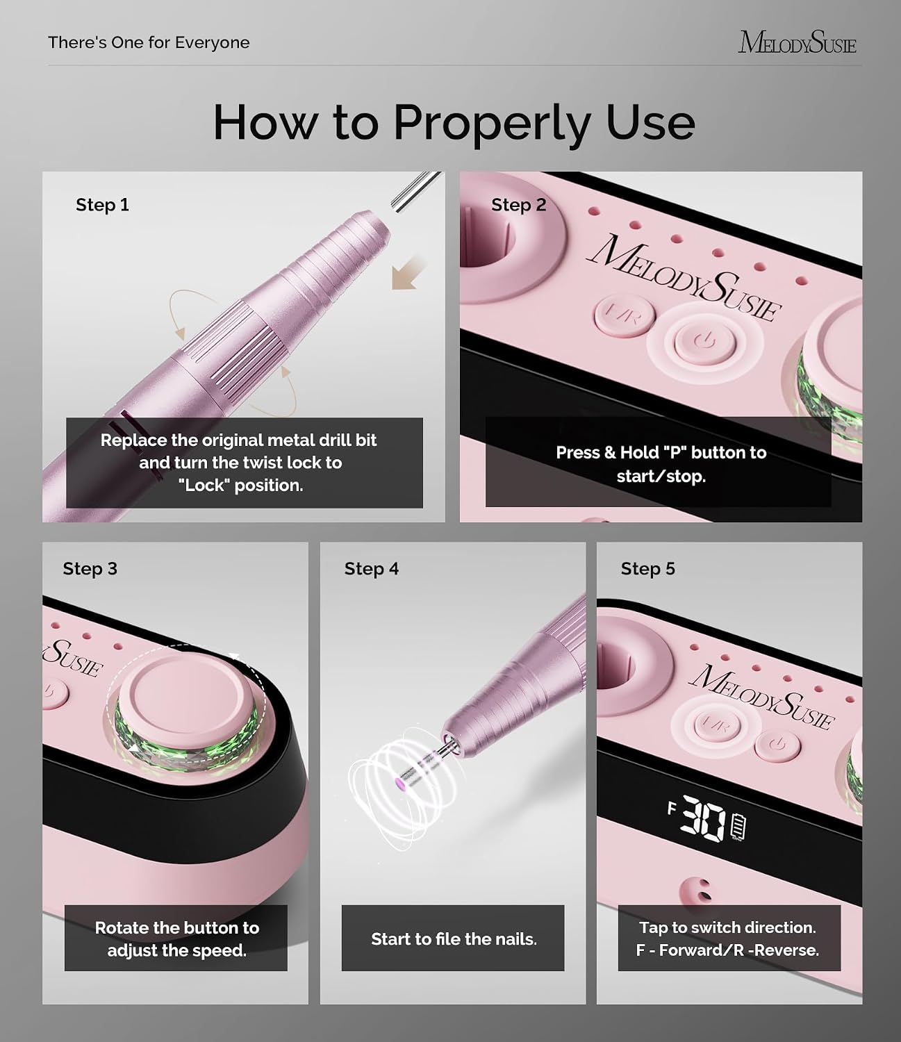 Thumbnail 6 de MelodySusie Rechargeable Nail Drill SC320A