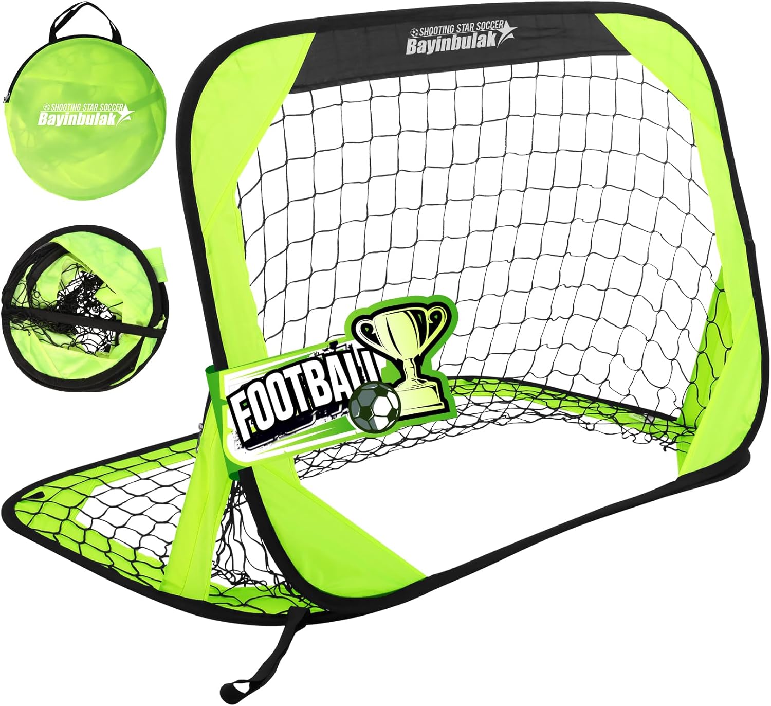 Thumbnail 5 de BAYINBULAK Pop-Up Football Goals – Mini Foldable Garden Net (100cm x 70cm) with Carry Bag
