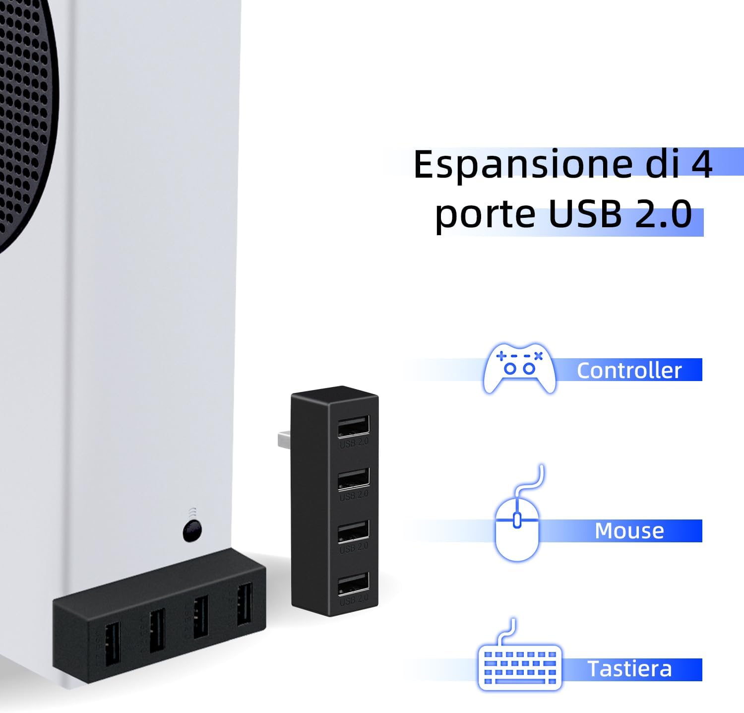 Detalle de Mcbazel Hub USB 2.0 4 porte per Xbox Series X/S