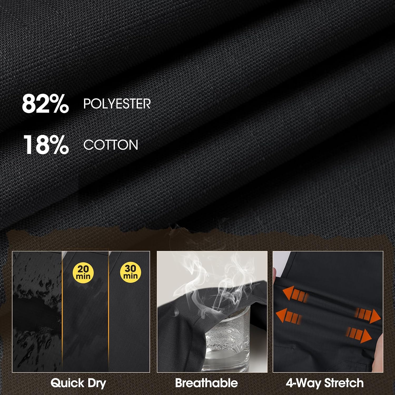Thumbnail 5 de IGOLUMON Mens Work Trousers Cargo Stretch