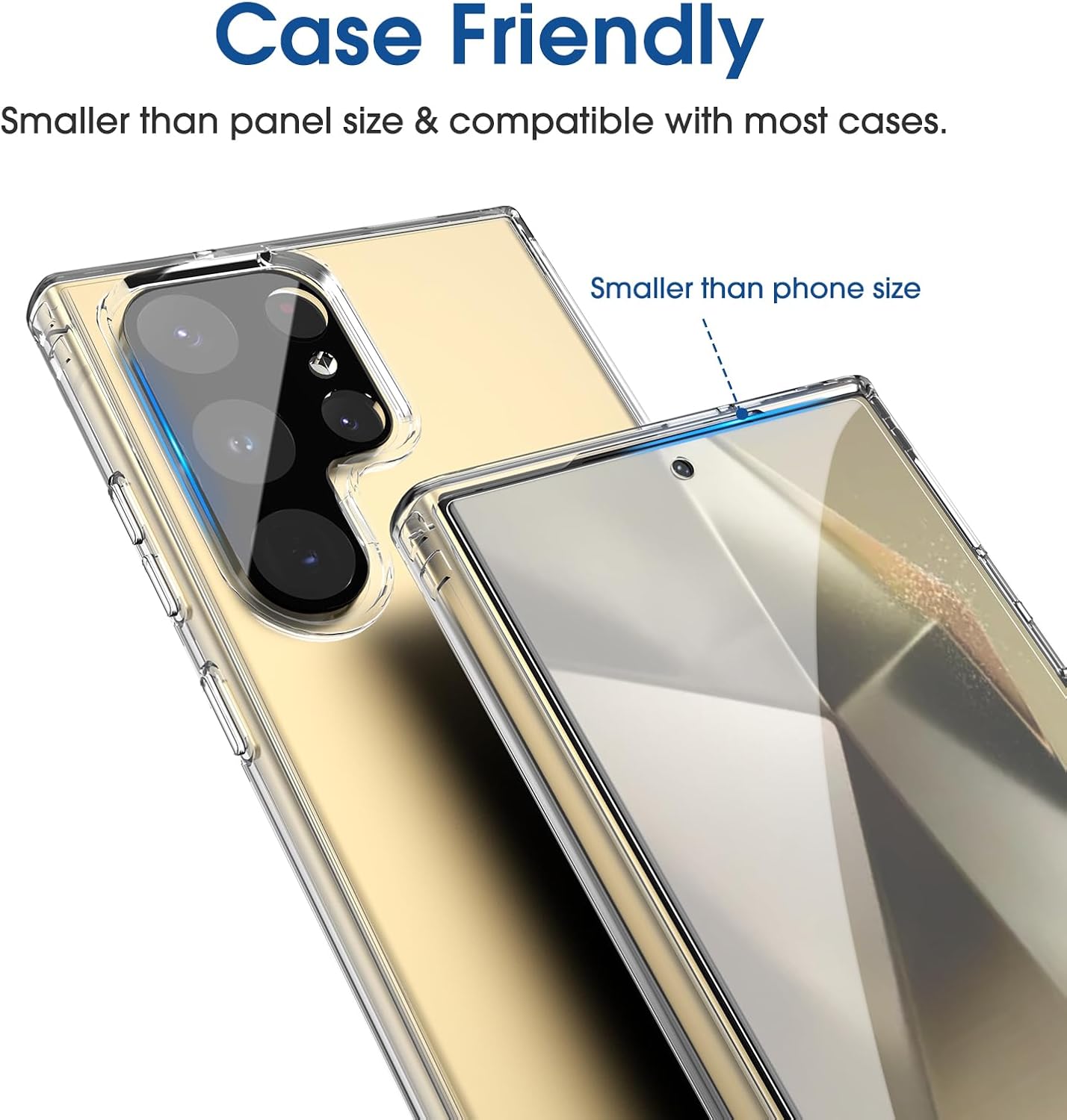 Detalle de amFilm 2 Pack OneTouch Tempered Glass Screen Protector for Samsung Galaxy S24 Ultra 5G
