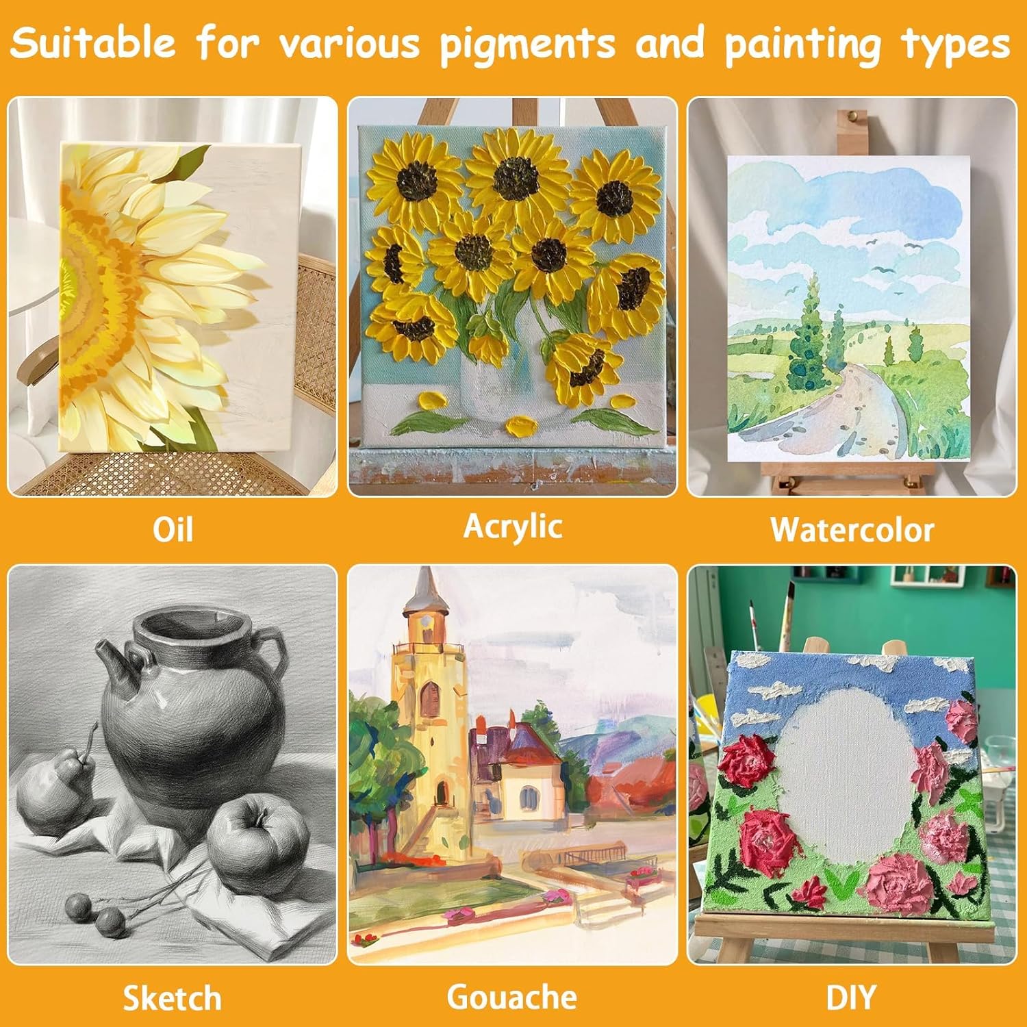 Thumbnail 5 de Koncci 2er-Set Leinwand zum Bemalen (50×70 cm) – weiße Keilrahmen-Canvas, grundiert