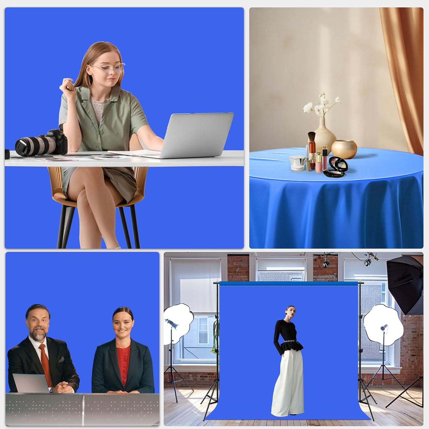 Thumbnail 6 de PULUZ 2m x 2m Blue Photography Backdrop (washable polyester) for studio, tabletop, chroma key