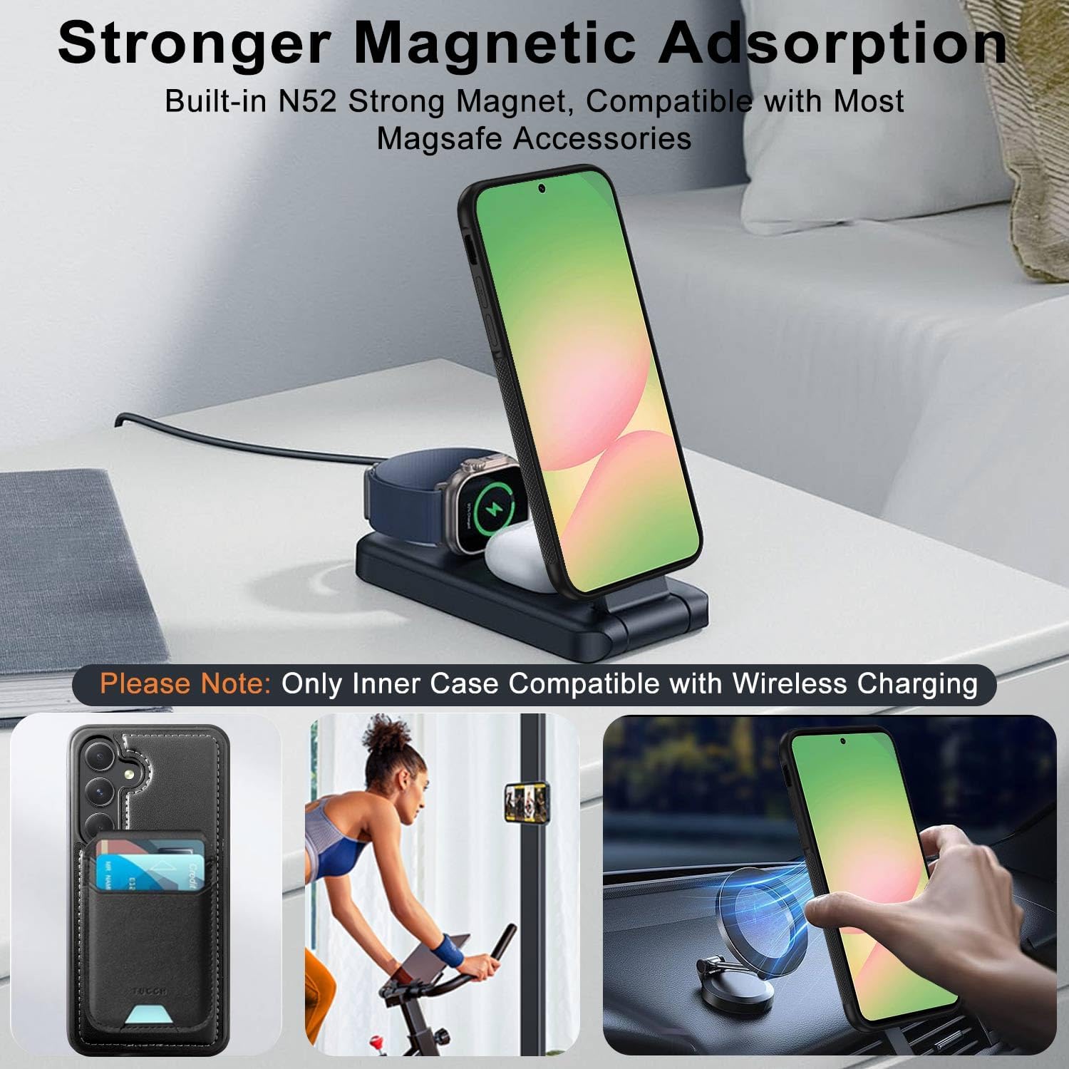 Thumbnail 2 de XTCASE Cover Magnetica 2-in-1 per Samsung Galaxy A57 – Portafoglio in pelle PU, chiusura magnetica e supporto, Nero