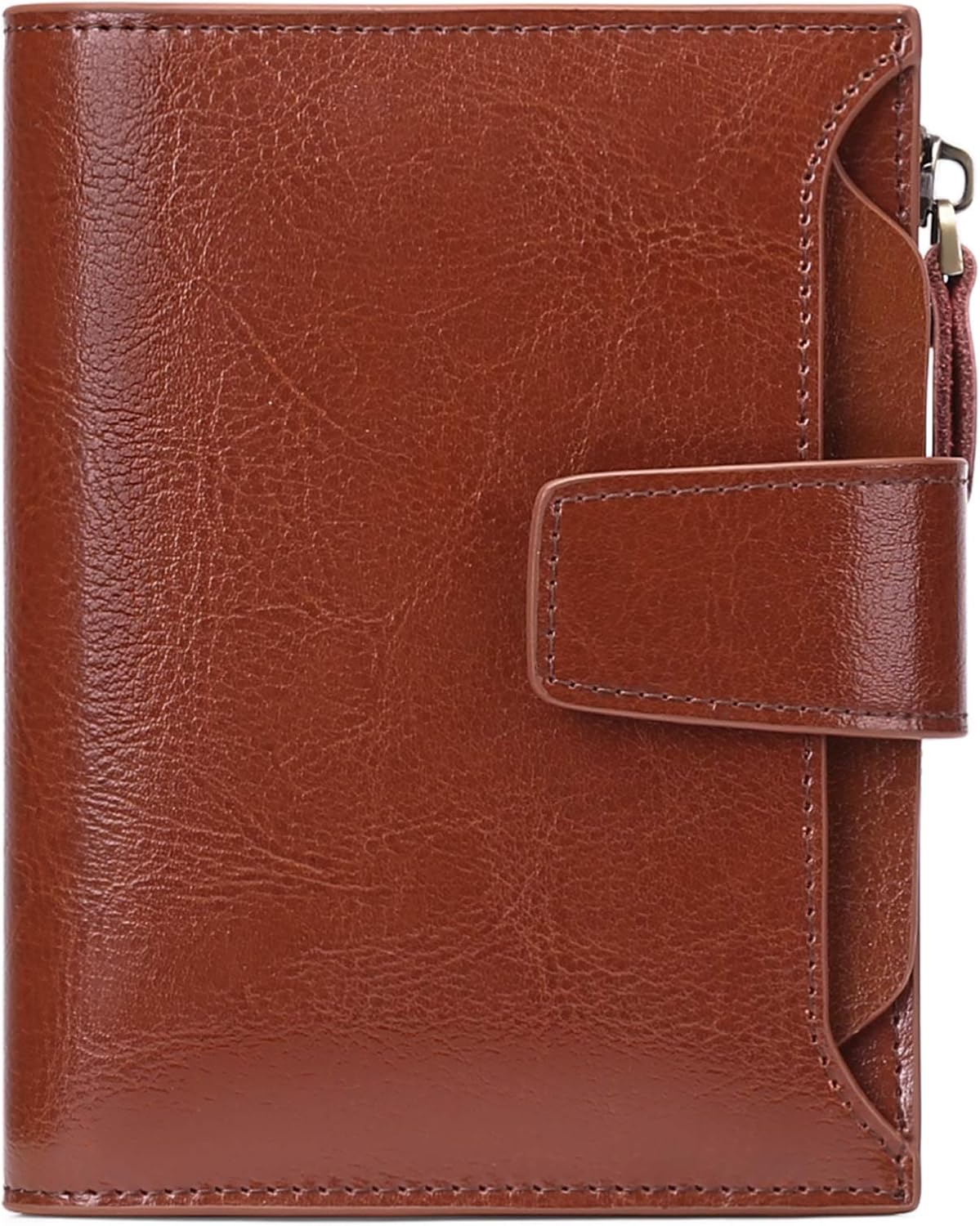 Detalle 2 de SENDEFN Women's RFID Blocking Leather Small Compact Bi-fold Zipper Pocket Wallet