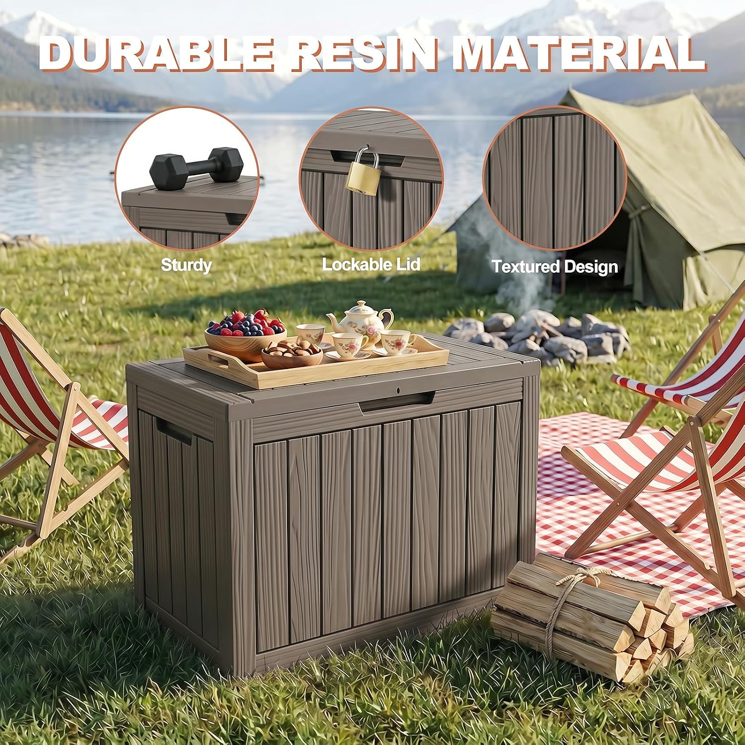 Thumbnail 2 de EFU A122A Outdoor Storage Box, Waterproof Gray Resin with Lockable Design