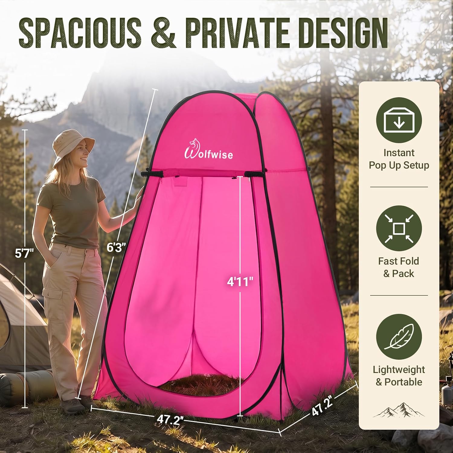 Detalle de WolfWise Pop-Up Privacy Tent