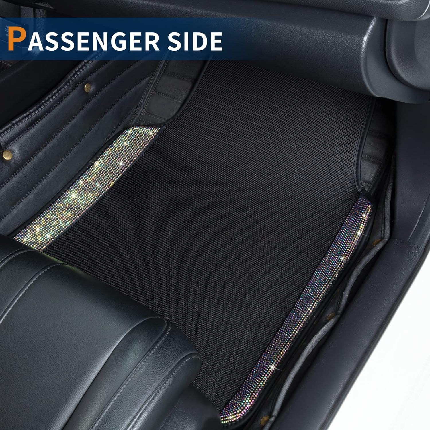 Detalle 2 de eing Breathable Universal Bling Car Floor Mat with Crystal Rhinestones