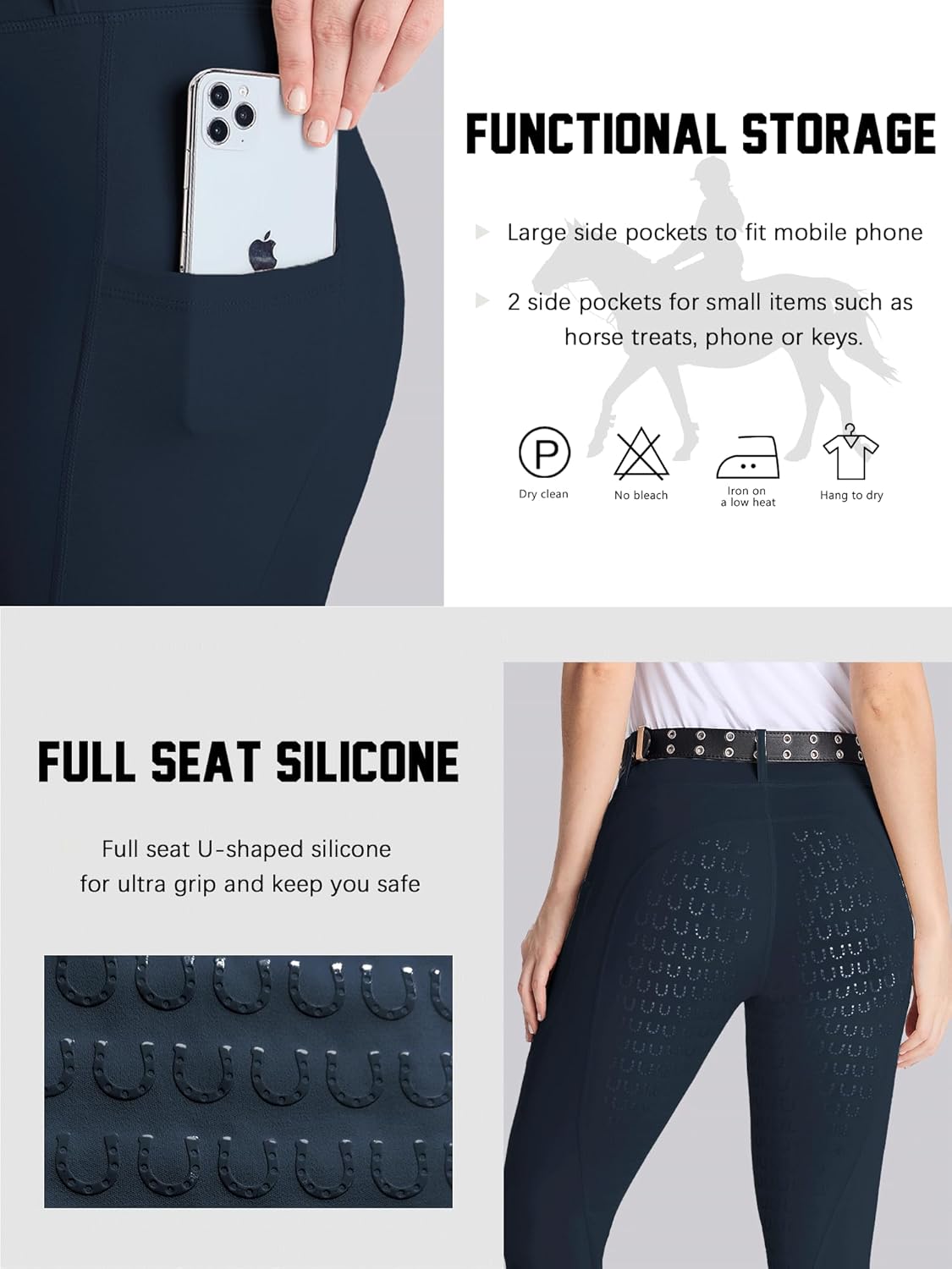 Thumbnail 3 de DMVOD Women's Horse Riding Pants with Active Silicone Grip Full Seat Breeches
