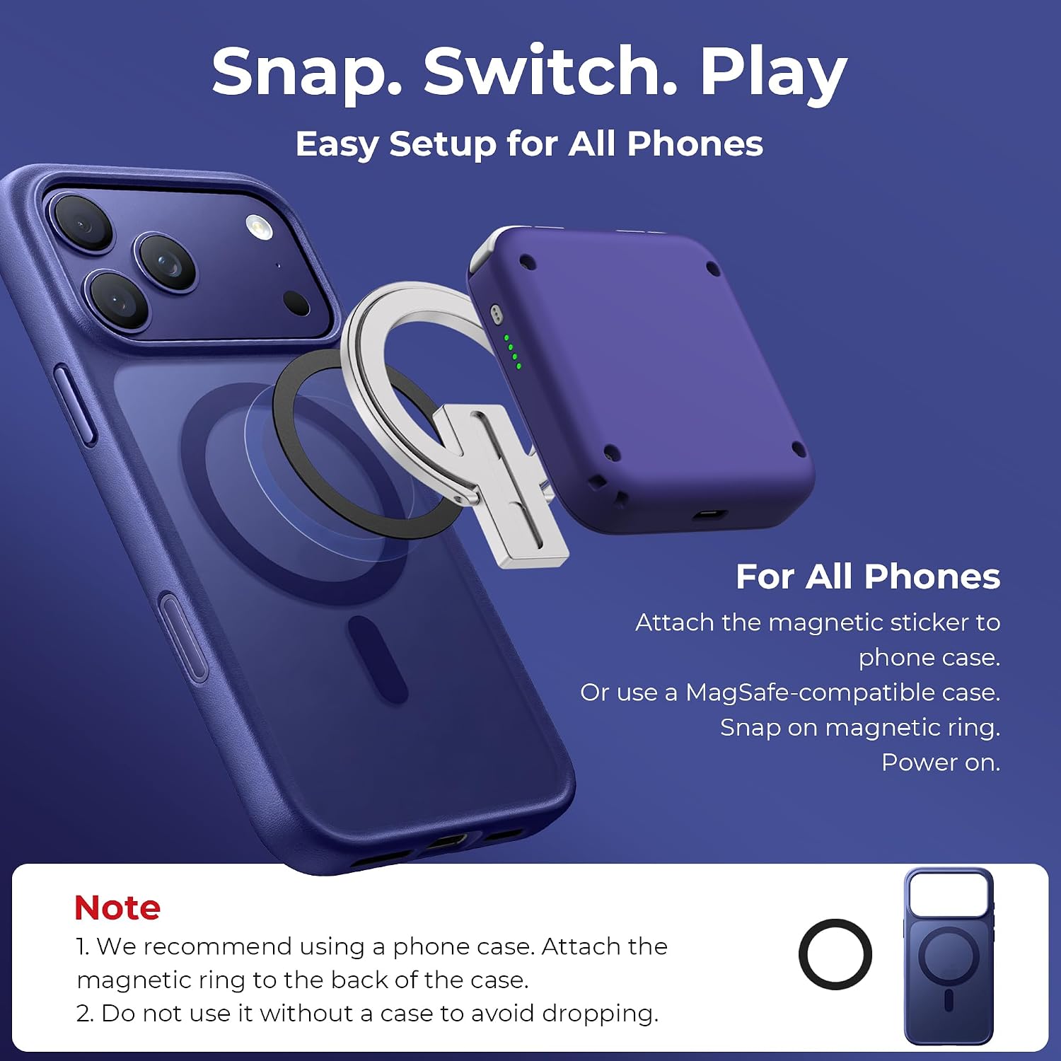 Thumbnail 4 de abxylute M4 Snap-On Mobile Gaming Controller for Android & iPhone – Ultra-Portable Retro Gamepad