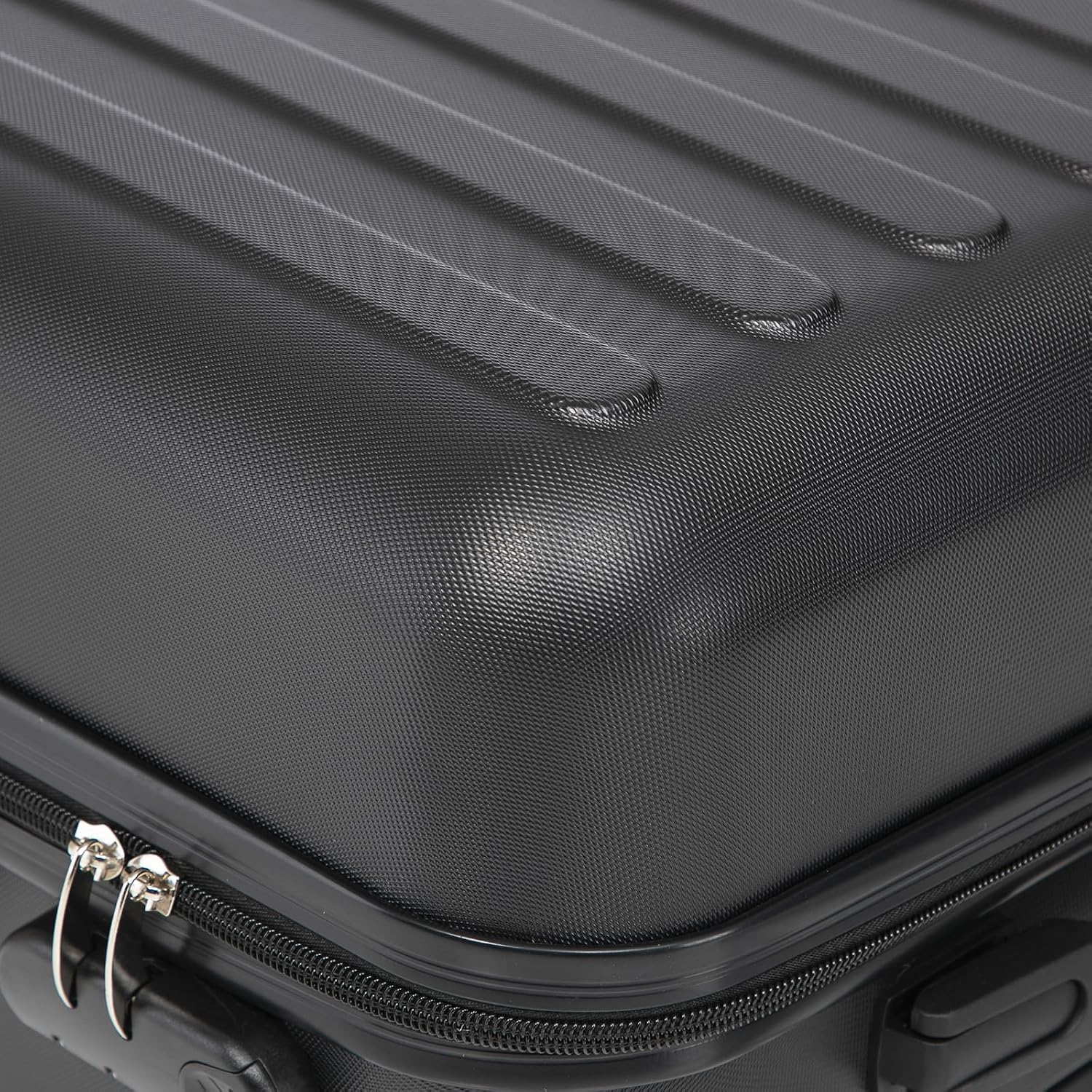 Thumbnail 5 de YONSLY Koffer Suitcase Trolley-Set (Hartschale) mit 4x 360° Rollen, Zahlenschloss & weichem Gummigriff – Schwarz, L