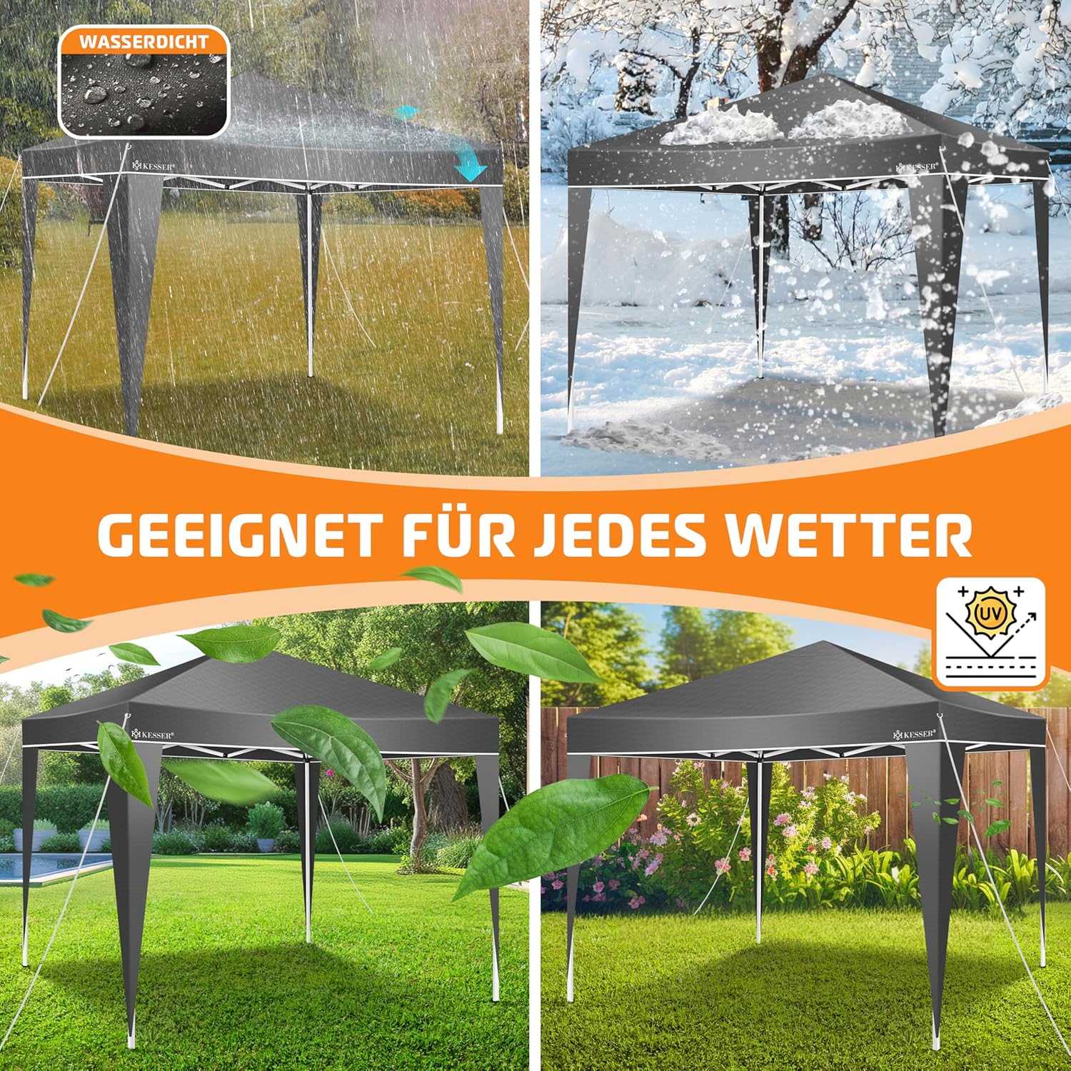 Thumbnail 6 de KESSER Pavillon Faltpavillon 3x3m – stabil, höhenverstellbar, UV-Schutz 50+