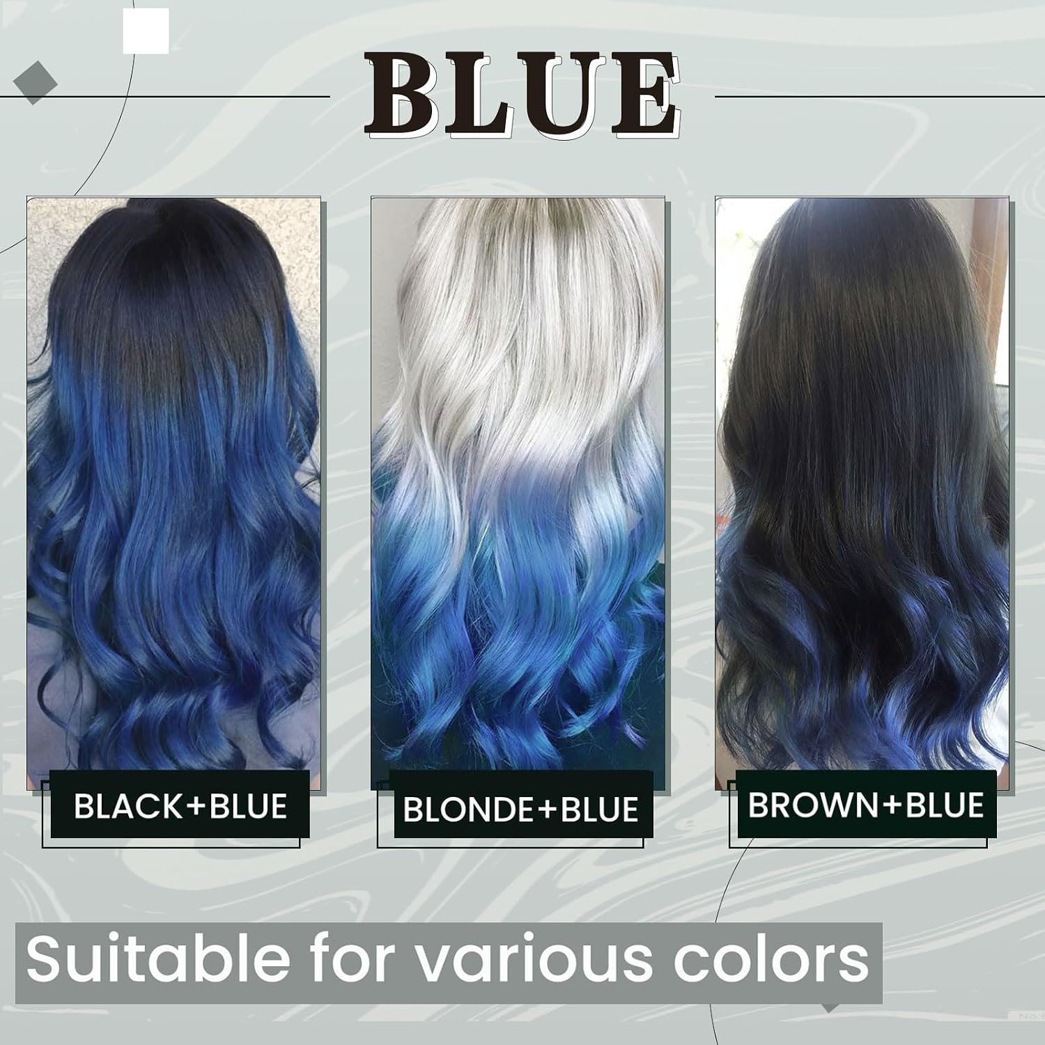 Thumbnail 5 de RUNATURE Extension clip capelli colorati blu 35 cm, 5 pz 🎀