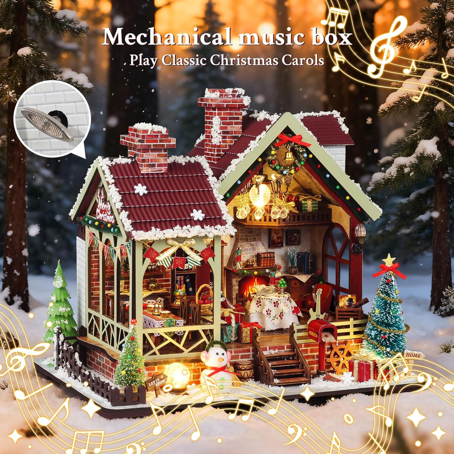 Thumbnail 3 de Lycidae Christmas DIY Book Nook Kit with Music (LED) – miniature dollhouse-style build