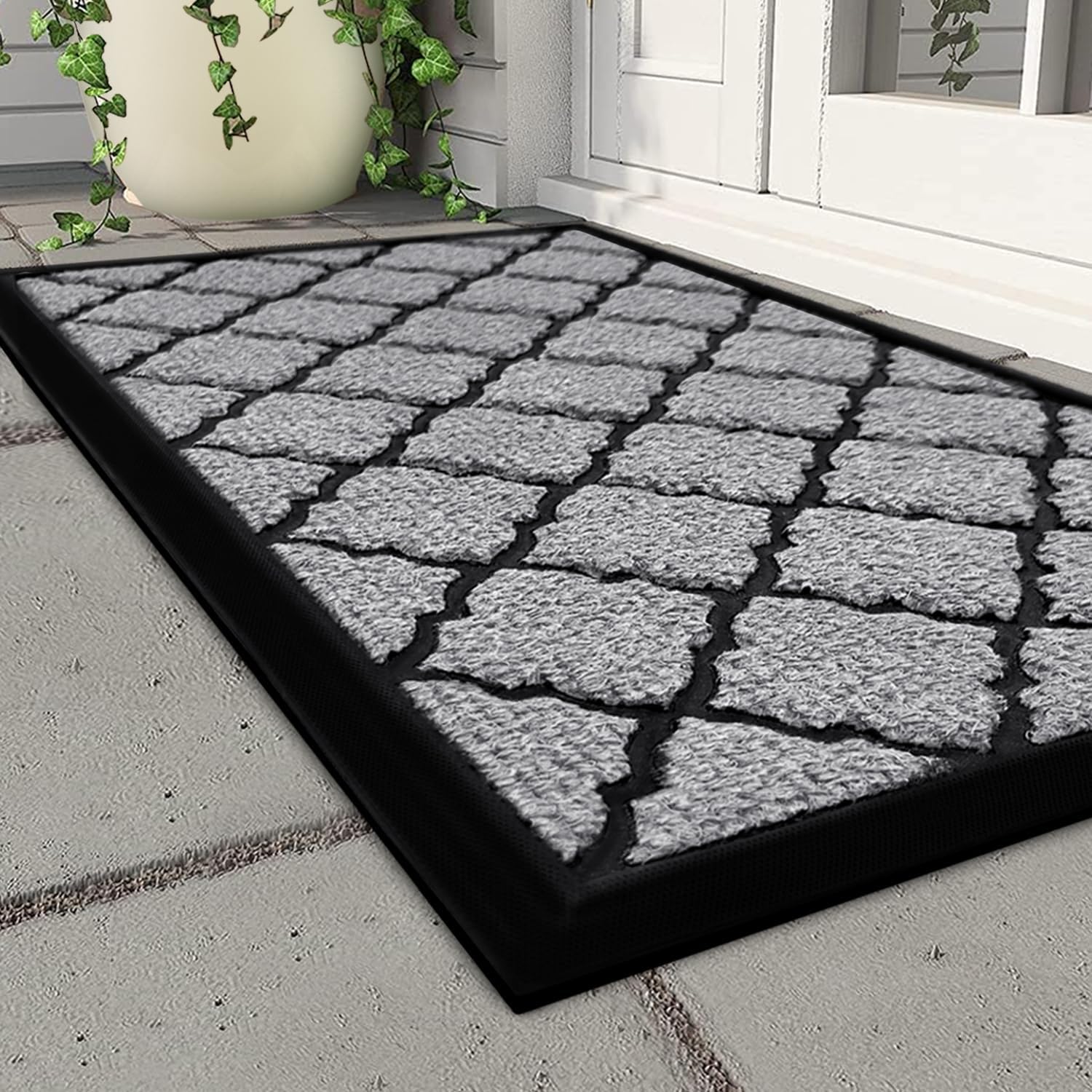Detalle de Qingbei Rina Outdoor Doormat 40x70cm – Heavy Duty, Non-Slip and Waterproof