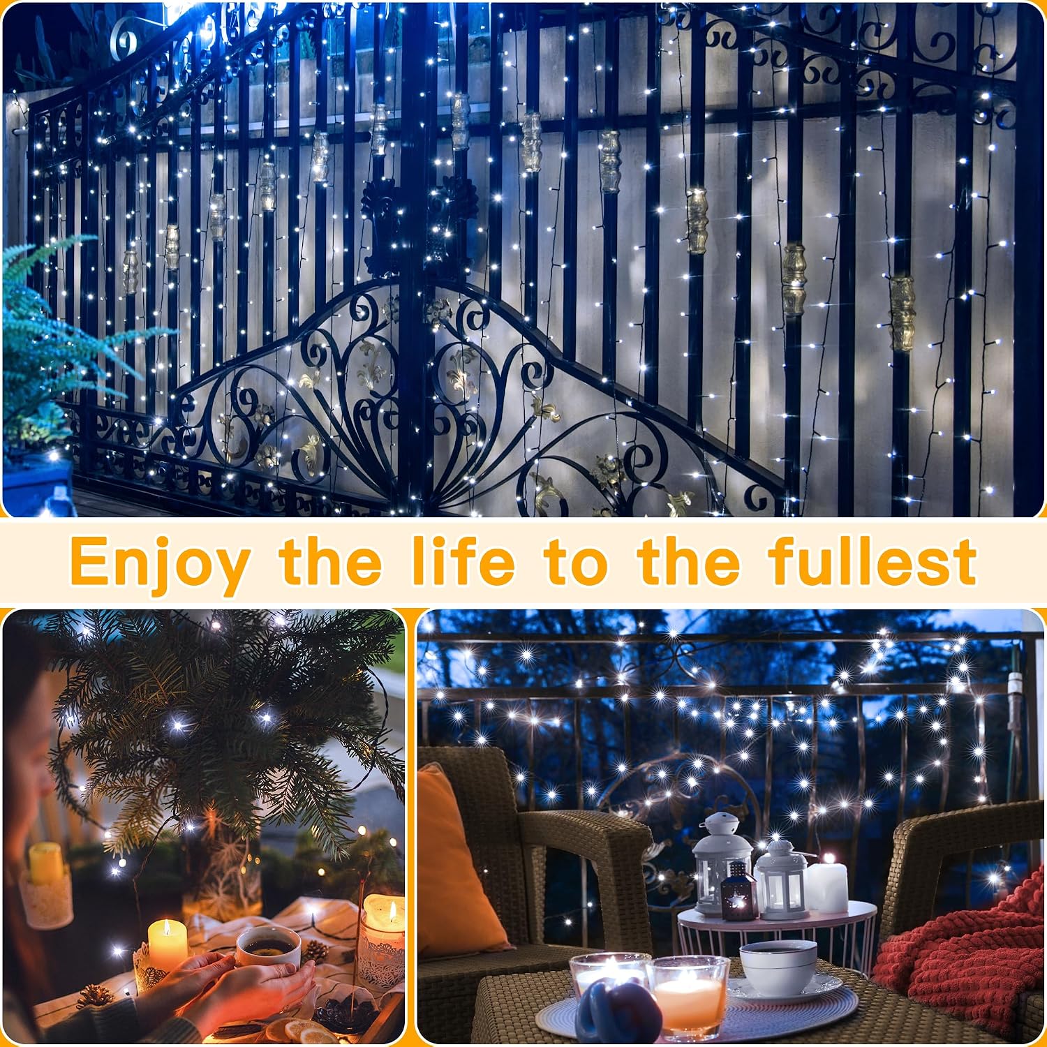 Thumbnail 6 de Ollny Fairy Lights Battery Operated: 20m, 200 LEDs, 2-Pack, 8 Modes, IP44 Outdoor Flexibility