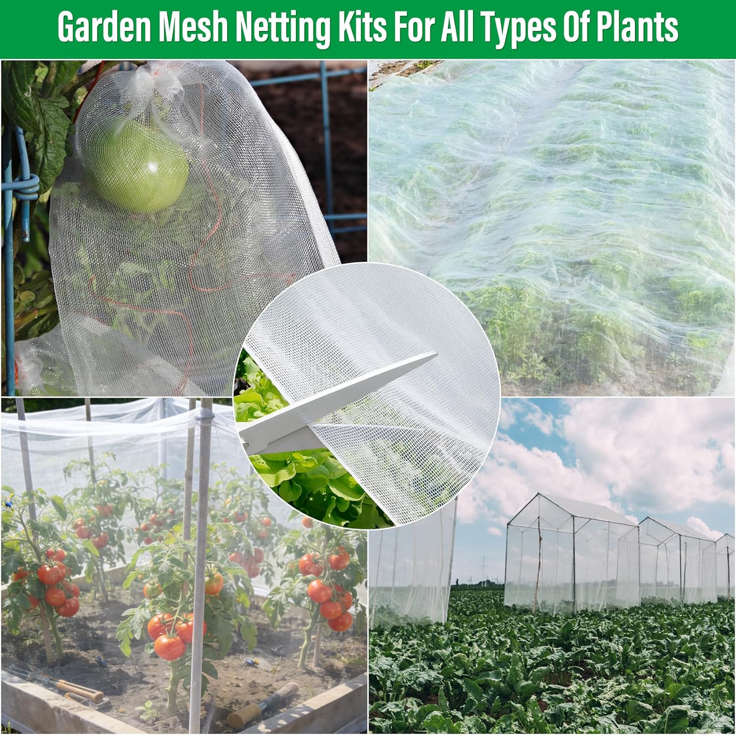 Thumbnail 5 de 2.5x3M Insect Netting for Vegetables: 3-in-1 Garden Protection Pack