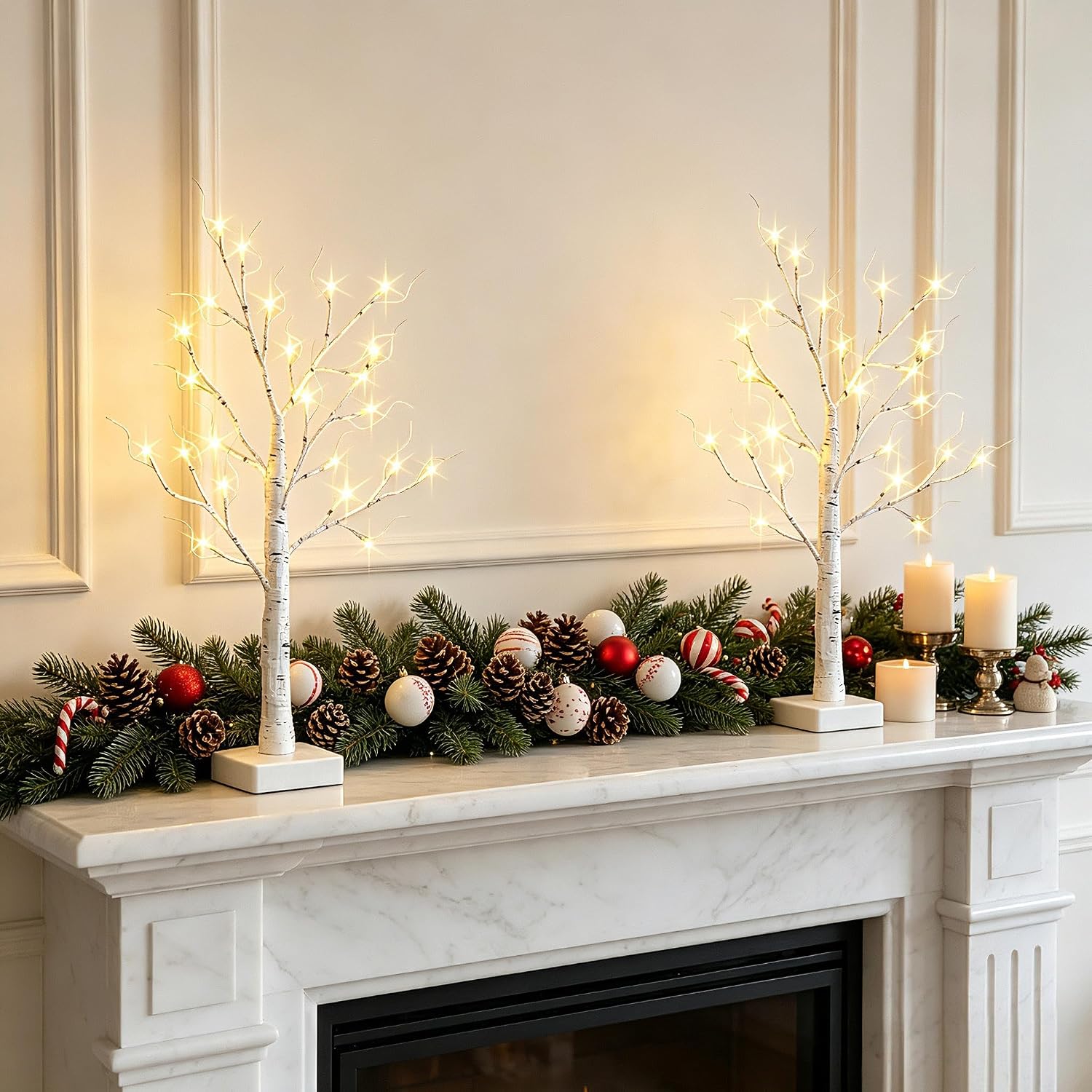 Detalle de HipTree Lighted Birch Trees, 2ft