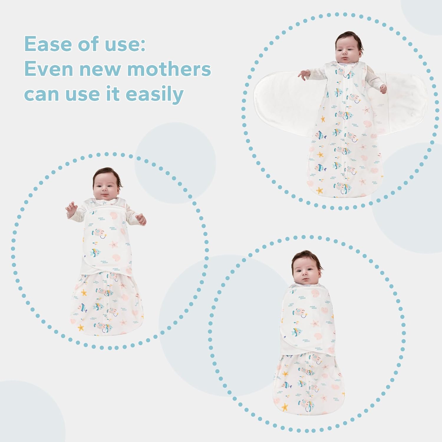 Thumbnail 5 de SIMYJOY Baby Schlafsack Neugeborene – 3‑in‑1 Pucksack aus 100% Baumwolle, verstellbar (0–6 M / 6–12 M)